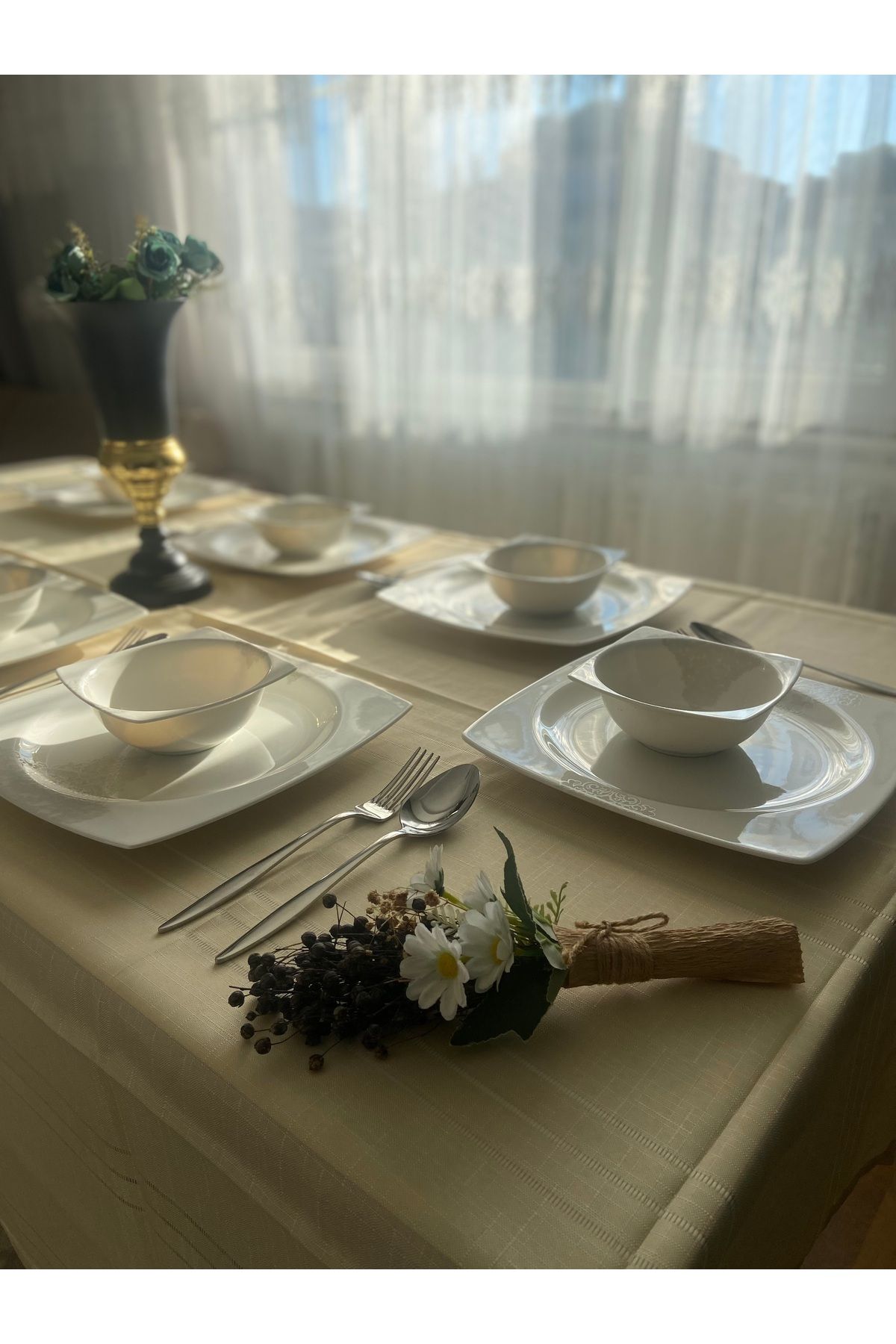 eyup ceyiz F&C home®️Premium Dertsiz, Leke Tutmaz Modern & Şık Tasarım | Masa Örtüsü