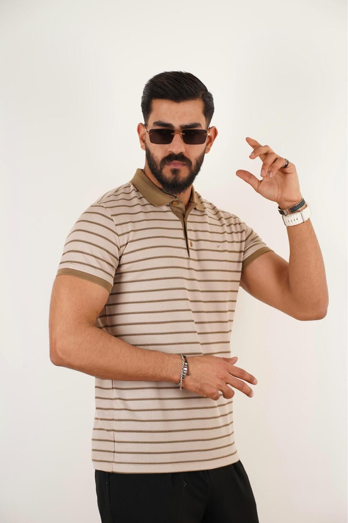 Vesbul 2106 ÇİZGİLİ POLO YAKA TSHİRT