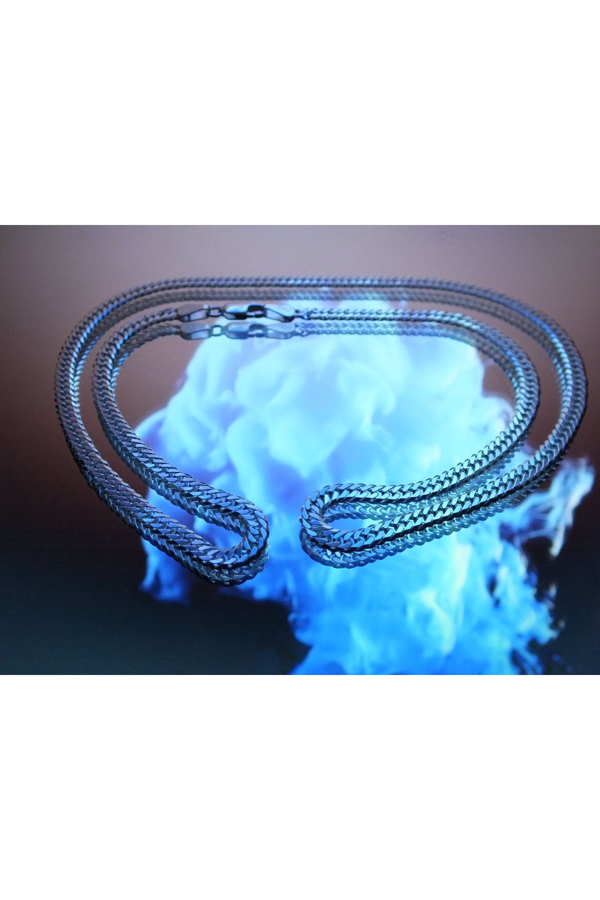 Marmaris Jewellery 925 Ayar Erkek Gümüş Kolye İnce Halka Zincir Model 55 cm 4,5 mm Şık İtalyan Model