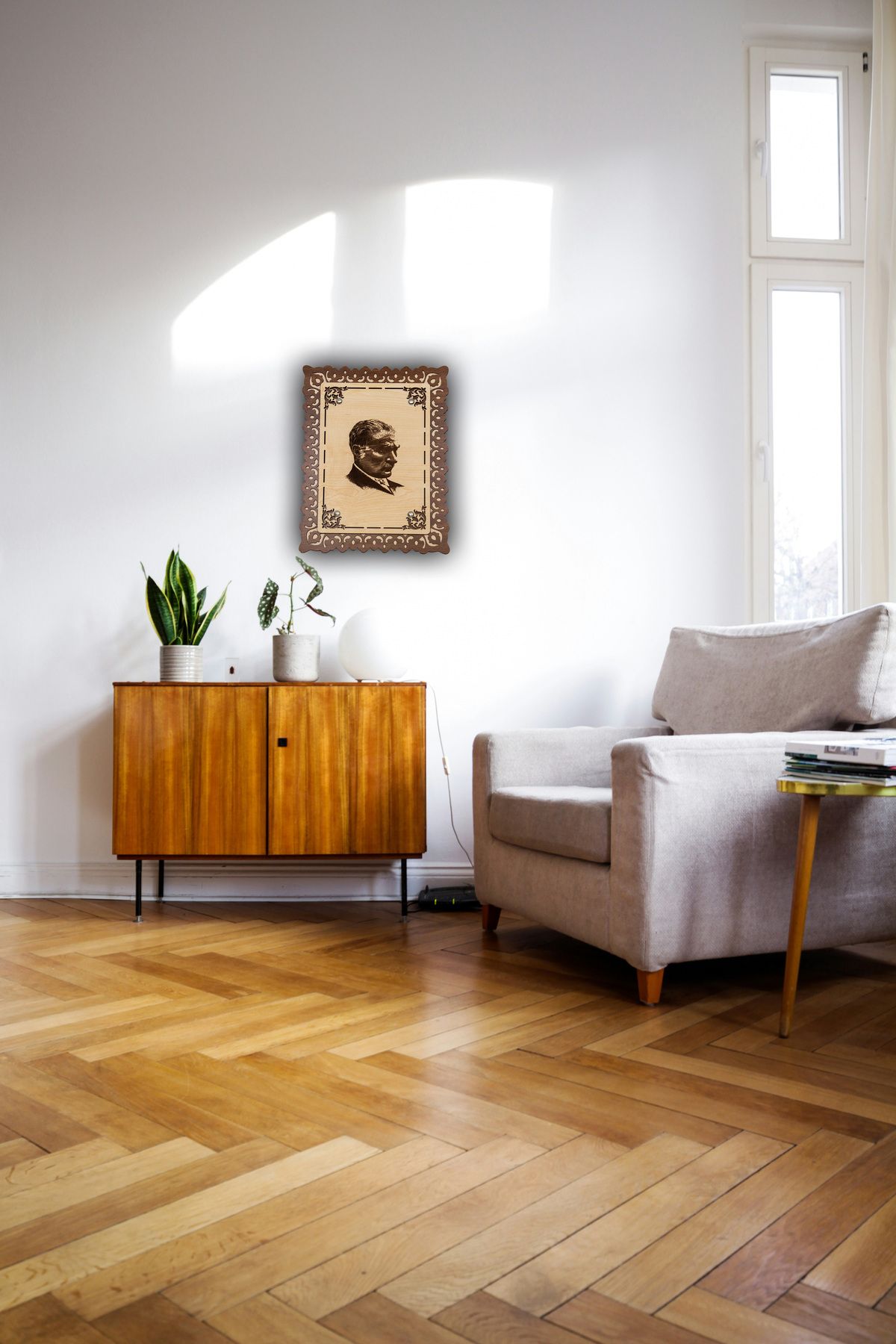 ccn design ATATÜRK Tablosu - 1 / Ahşap El Yapımı Sanatsal Desenli Hediyelik Dekoratif ATATÜRK Tablosu