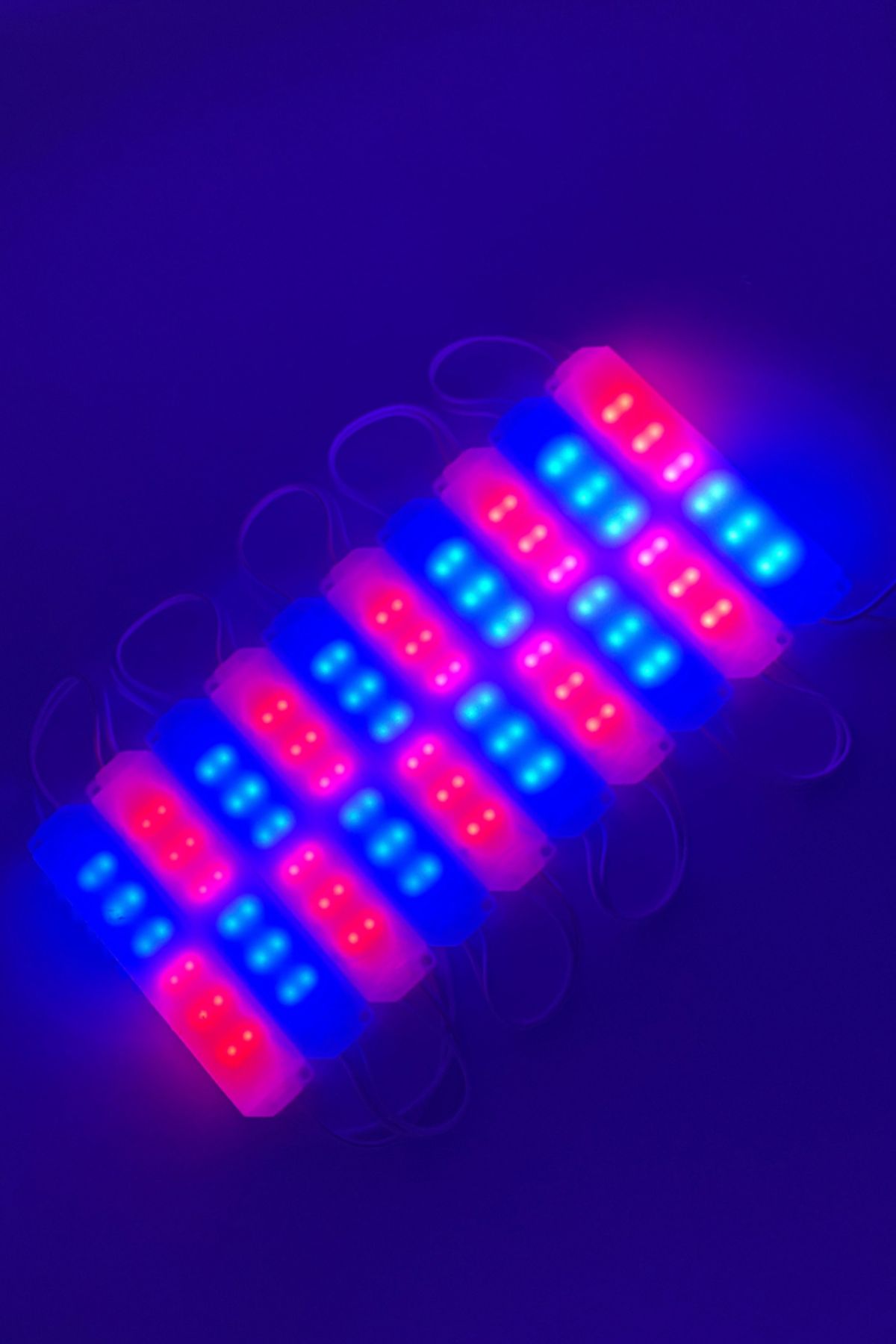 fullreyon 10 Adet 12V Kırmızı - Mavi Işık Animasyonlu Çakar Led, Kaliteli Red - Blue Modüler Led 10 Adet