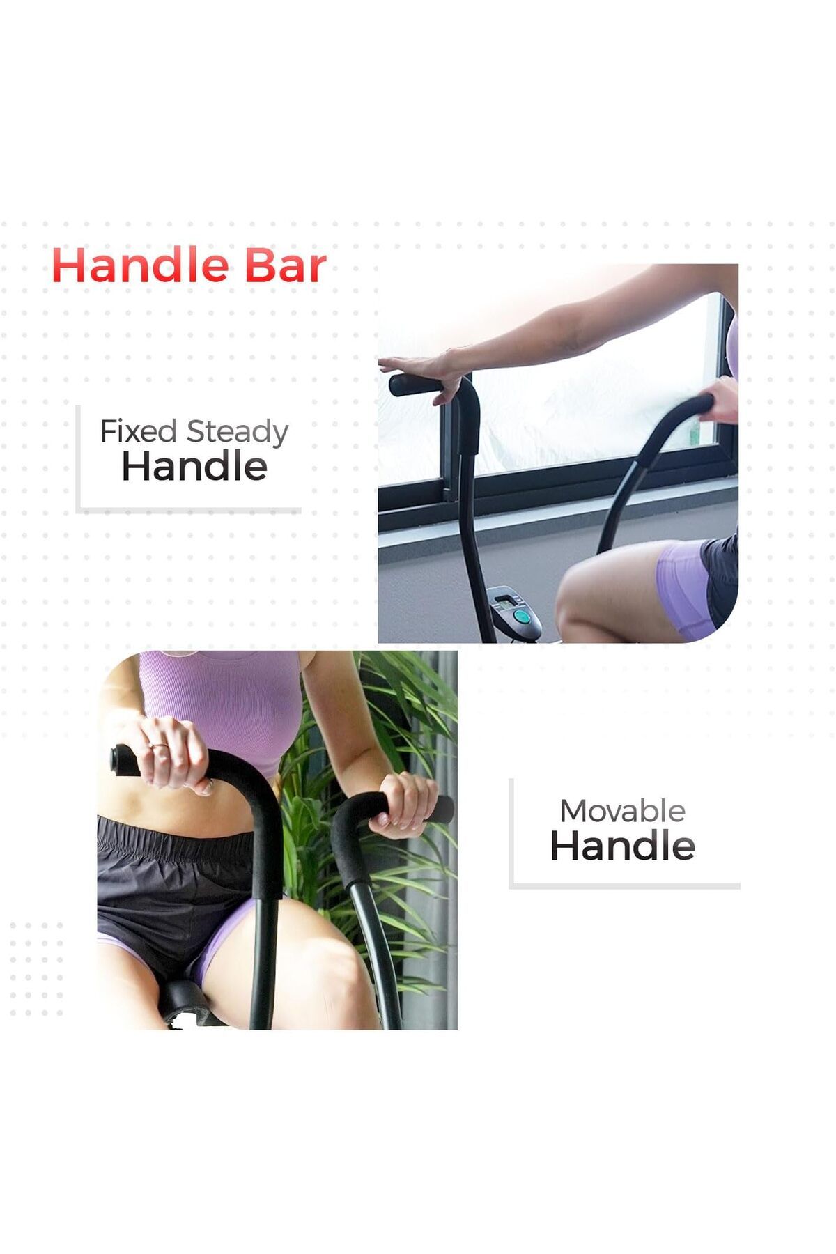 Sparnod Fitness-Sab-05 Upright Air Bike Exercise Cycle - Height Adjustable Seat With Back Rest 3
