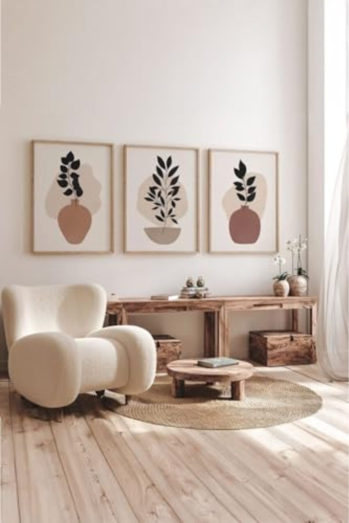 ShopZum Artavessa Gerçek Ahşap Çerçeveli 3 Parça 3D Poster Tablo Seti - 3Dartsohoset53-1520