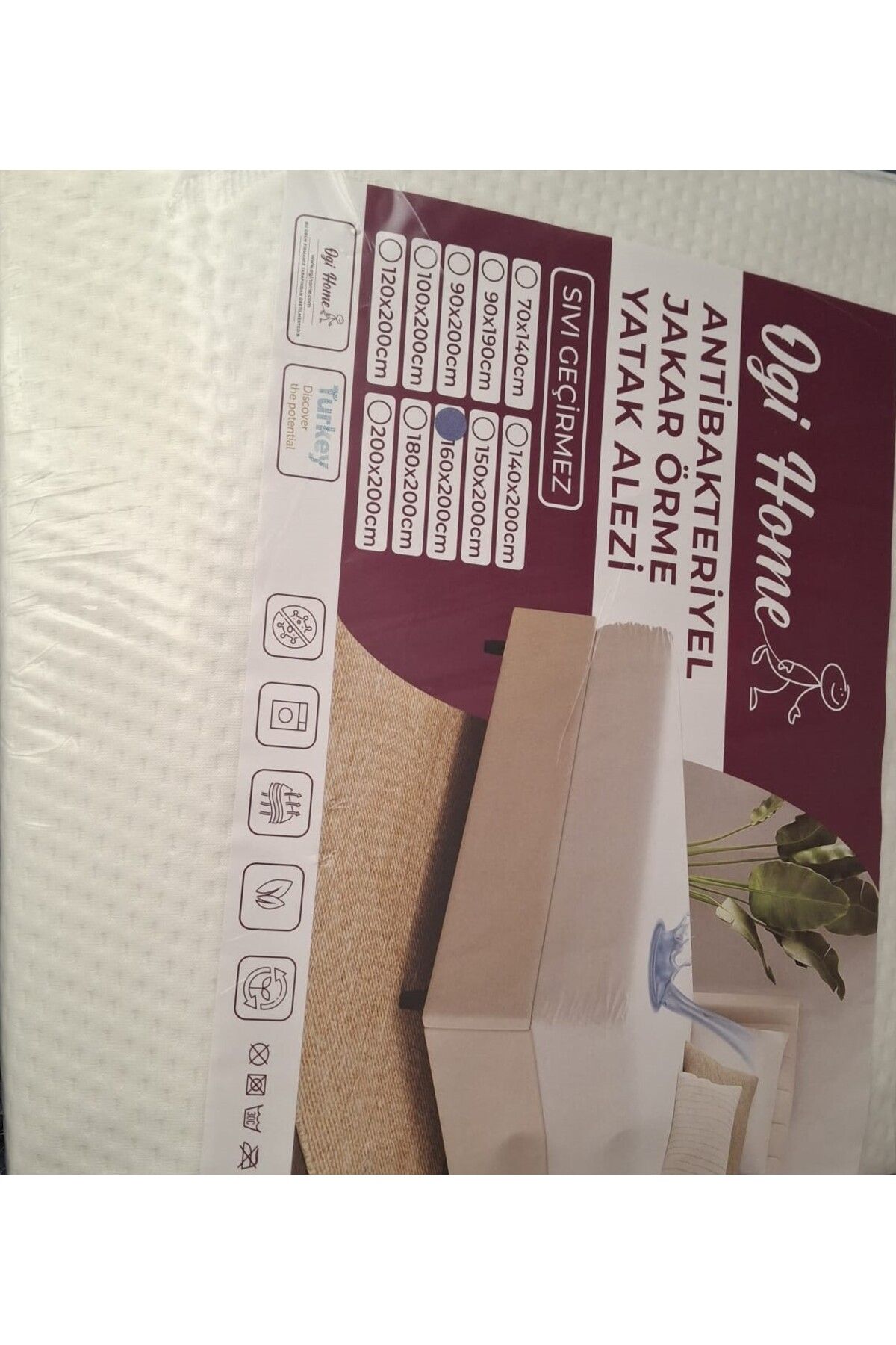 OGİ HOME Ogi Home Jakar Örme Çift Kişilik Yatak Alezi&2li Yastık Alezi