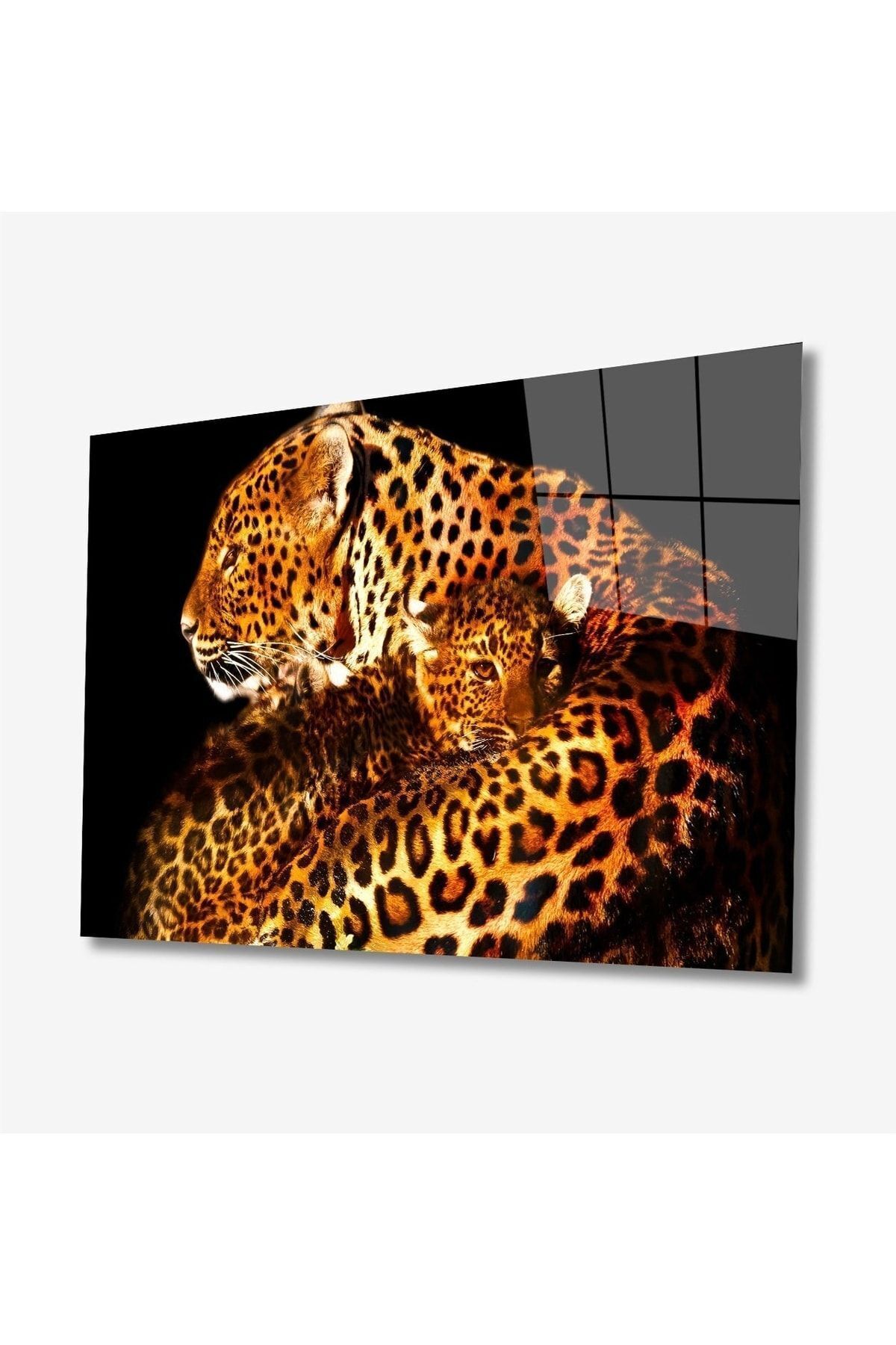 Evlika Jaguar Hayvan Cam Tablo 4mm Dayanıklı Temperli Cam