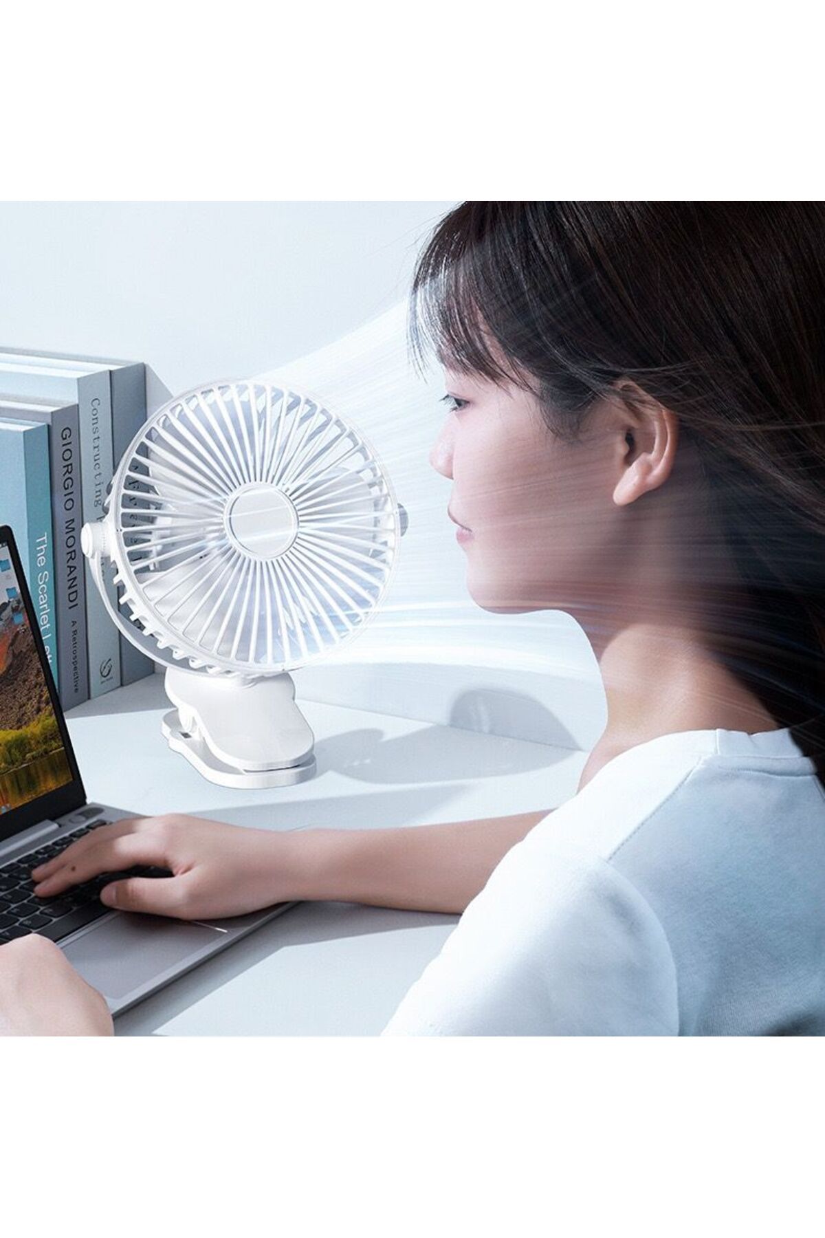MATECHNO Taşınabilir Mini Fan Sıkıştırmalı Şarj Edilebilir El Fanı Masa Yatak Bağlanabilir Soğutucu Fan