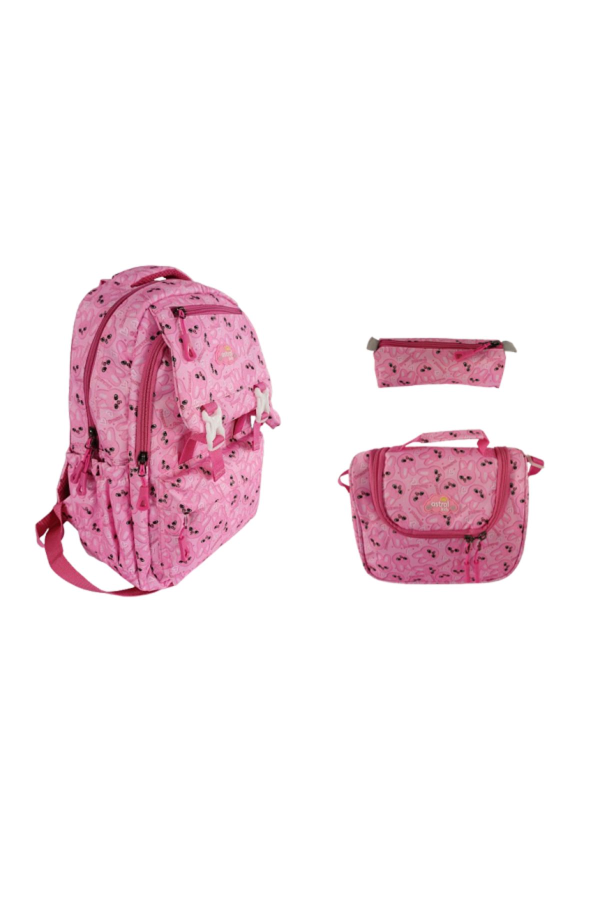 ASTRAL Kids 3 Lü Set İlkokul Sırt Çantası Kız Desenli Çanta