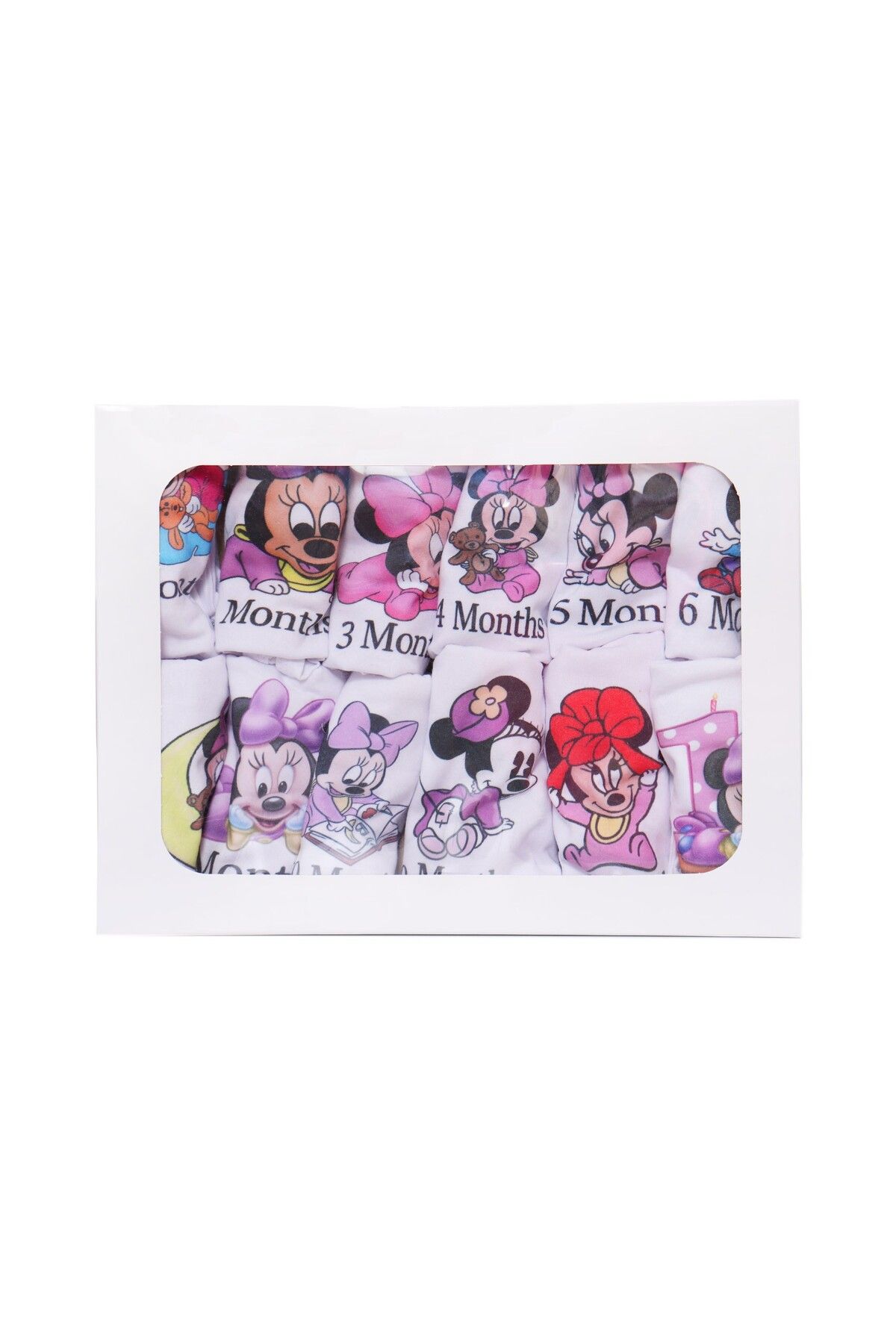 Recostore-Set 12 body-uri aniversare bebelusi, Minnie Mouse,REC2030, 1-12 luni 2