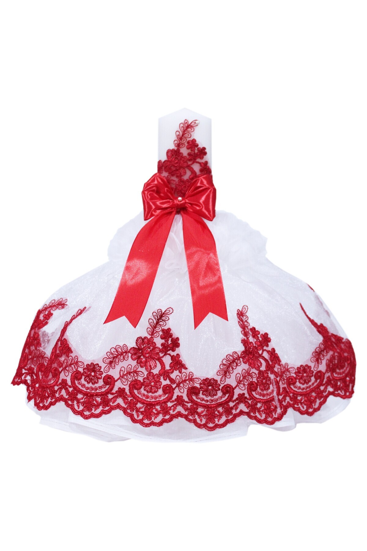 Recostore Lumanare Tip Fusta Botez Din Tulle Alb Stralucitor, 45x7 Cm, Femeie - 0–12 months