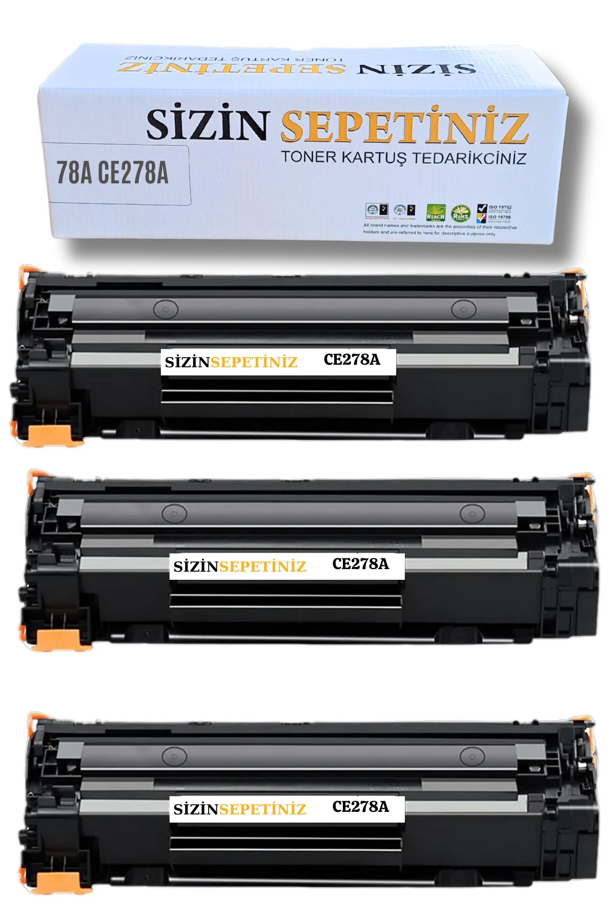 HP LaserJet M1536DNF M1536 MFP P1560 P1566 P1600 P1606 P1606DN 278A ( 3 ADET )