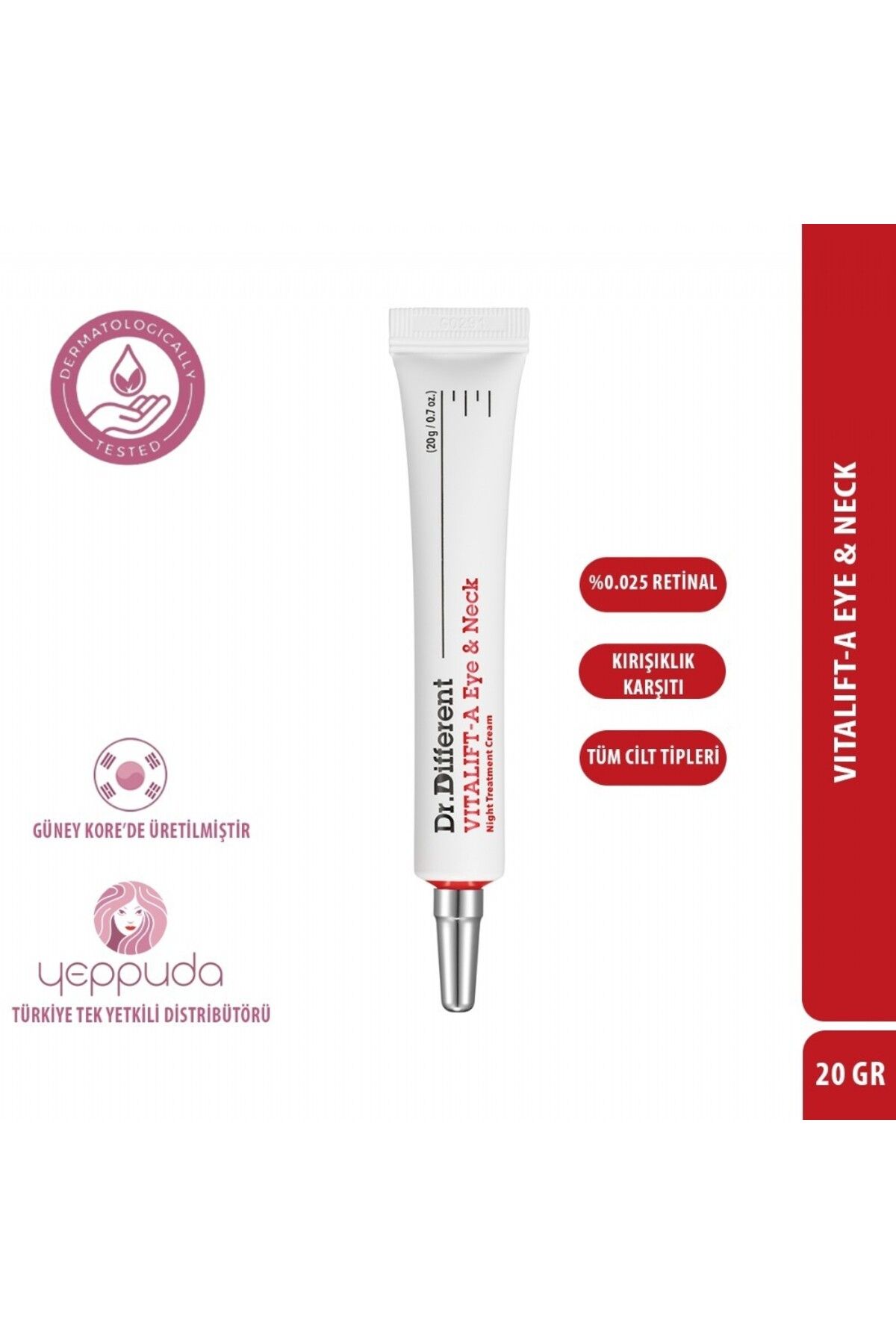 Dr.Different Vitalift-a Eye & Neck - Yaşlanma Ve Kırışıklık Karşıtı %0.025 Lipozom Retinal Içeren Göz,boyun Kremi