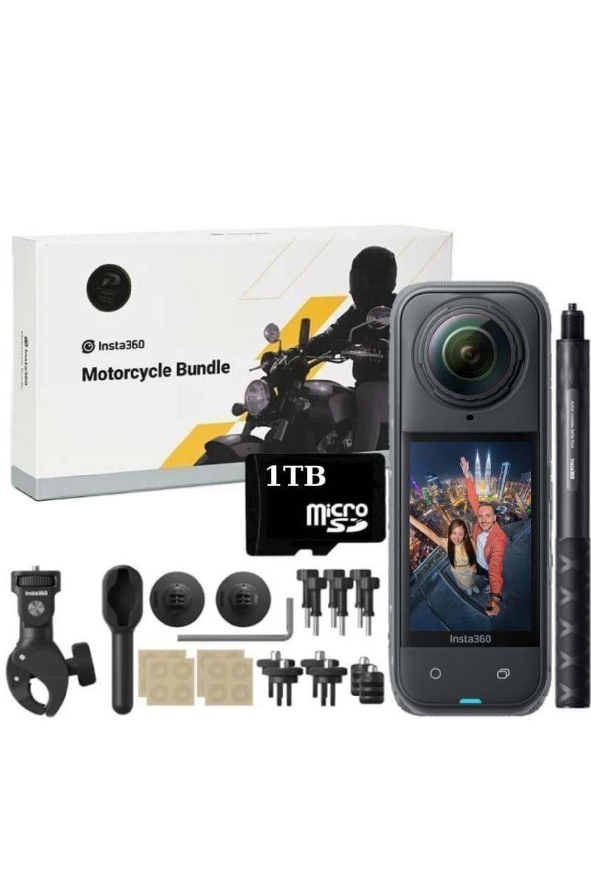 Insta360 X4 360 Derece 8K Aksiyon Kamera Motosiklet Kit (1TB)