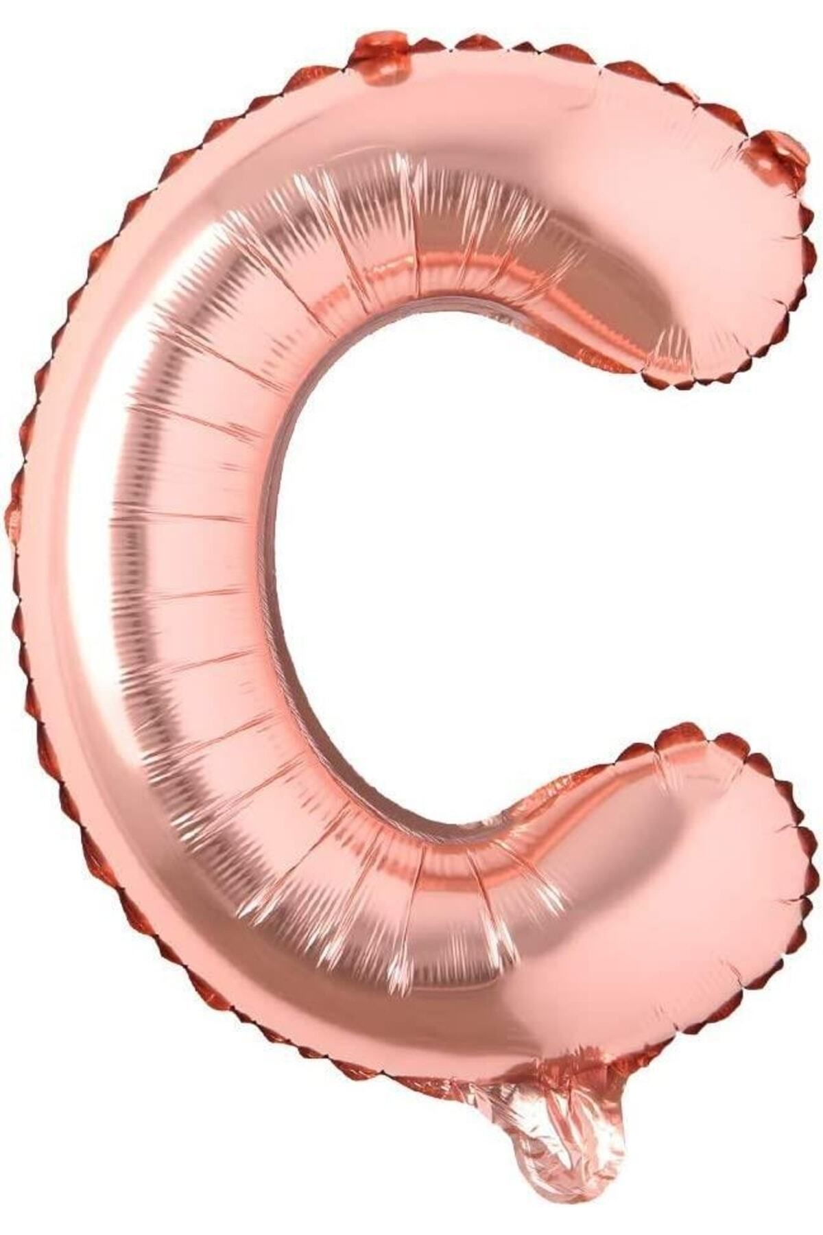 DOĞA PARTİ EVİ C Harf Rose Gold Folyo Balon 16 Inç 40 Cm