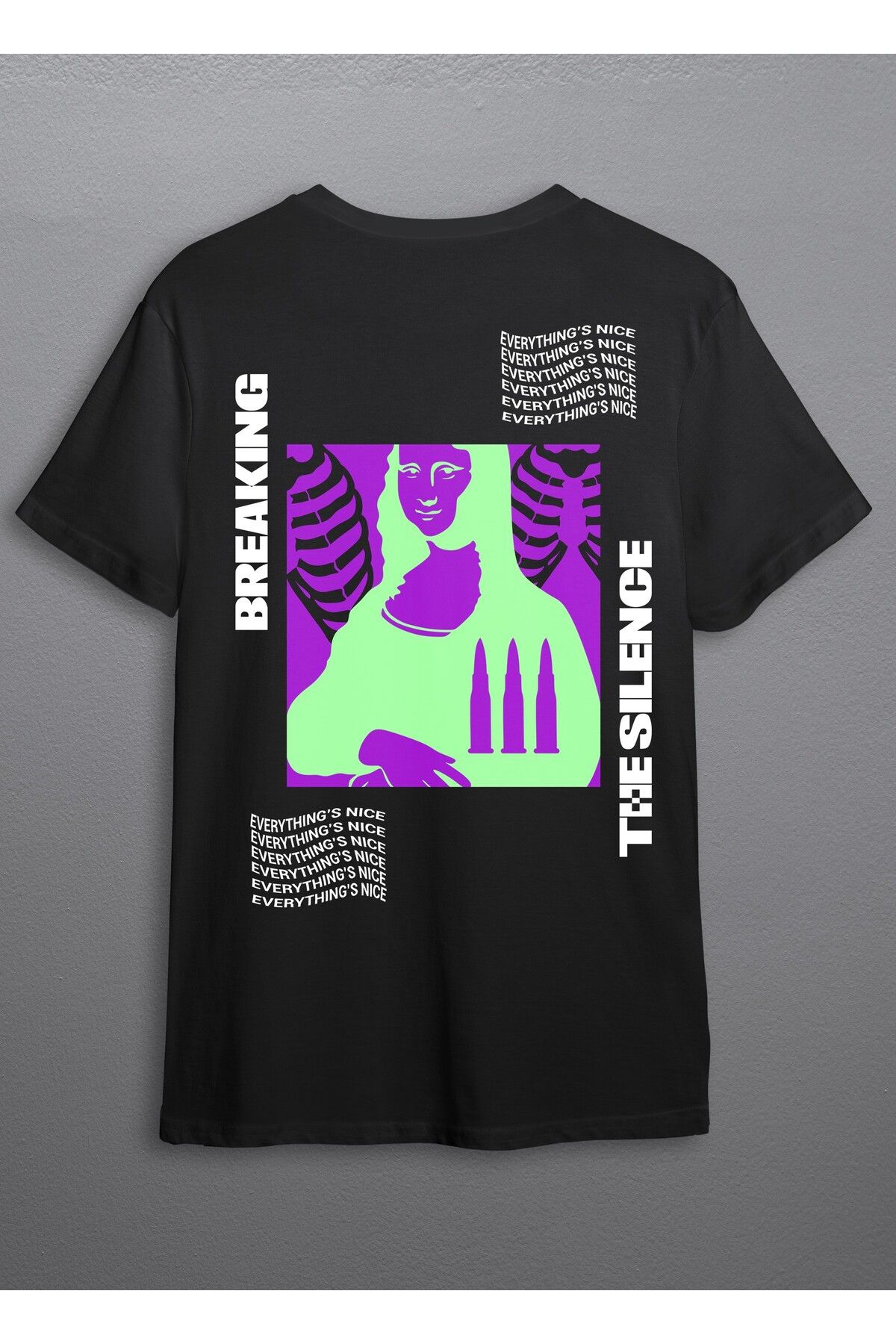 Huw Breaking Silence Regular Sokak Modası Unisex T-Shirt