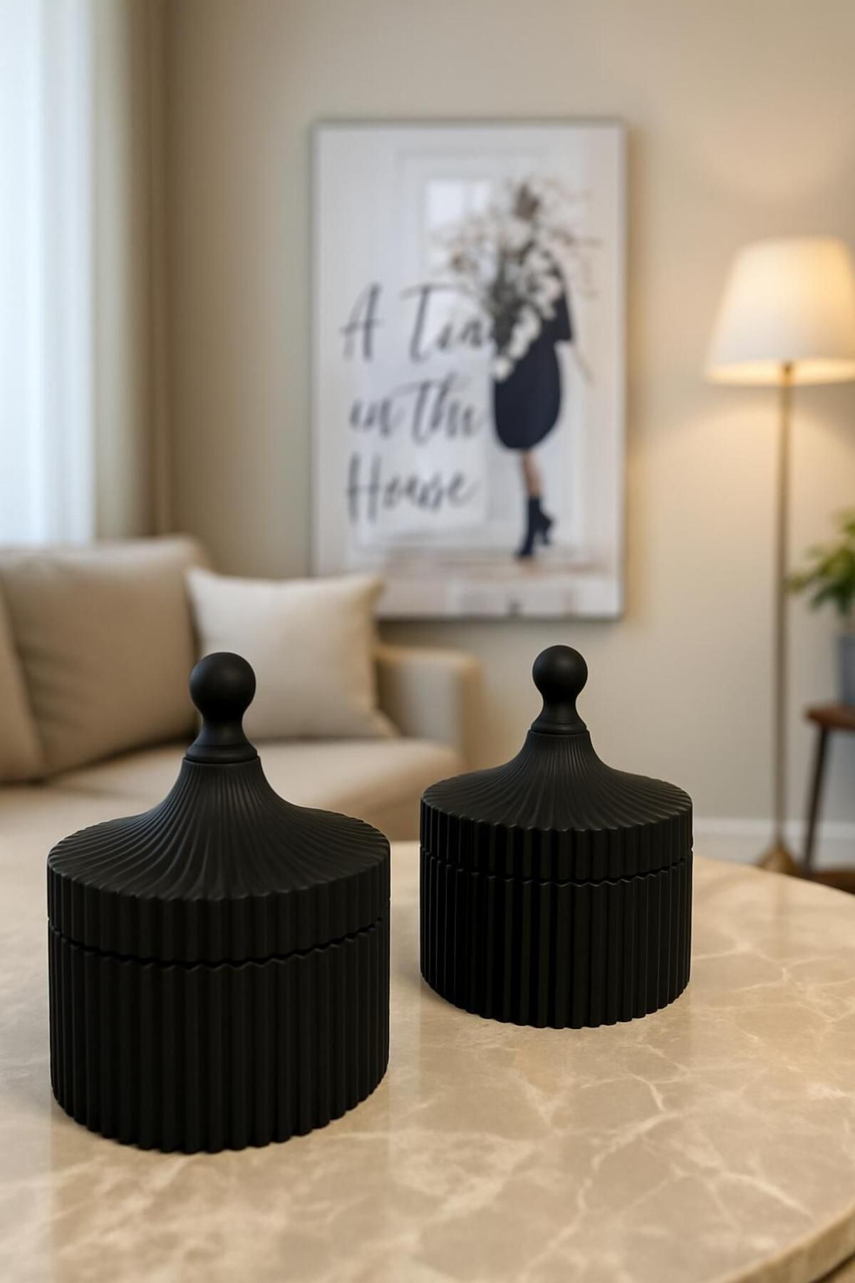 camas candle Taş Tozu Mumluk ve Soya Wax Mum