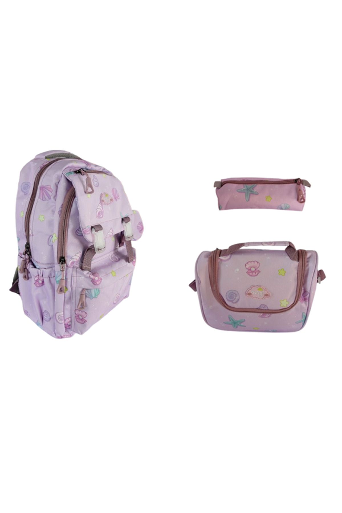 ASTRAL Kids 3 Lü Set İlkokul Sırt Çantası Kız Desenli Çanta