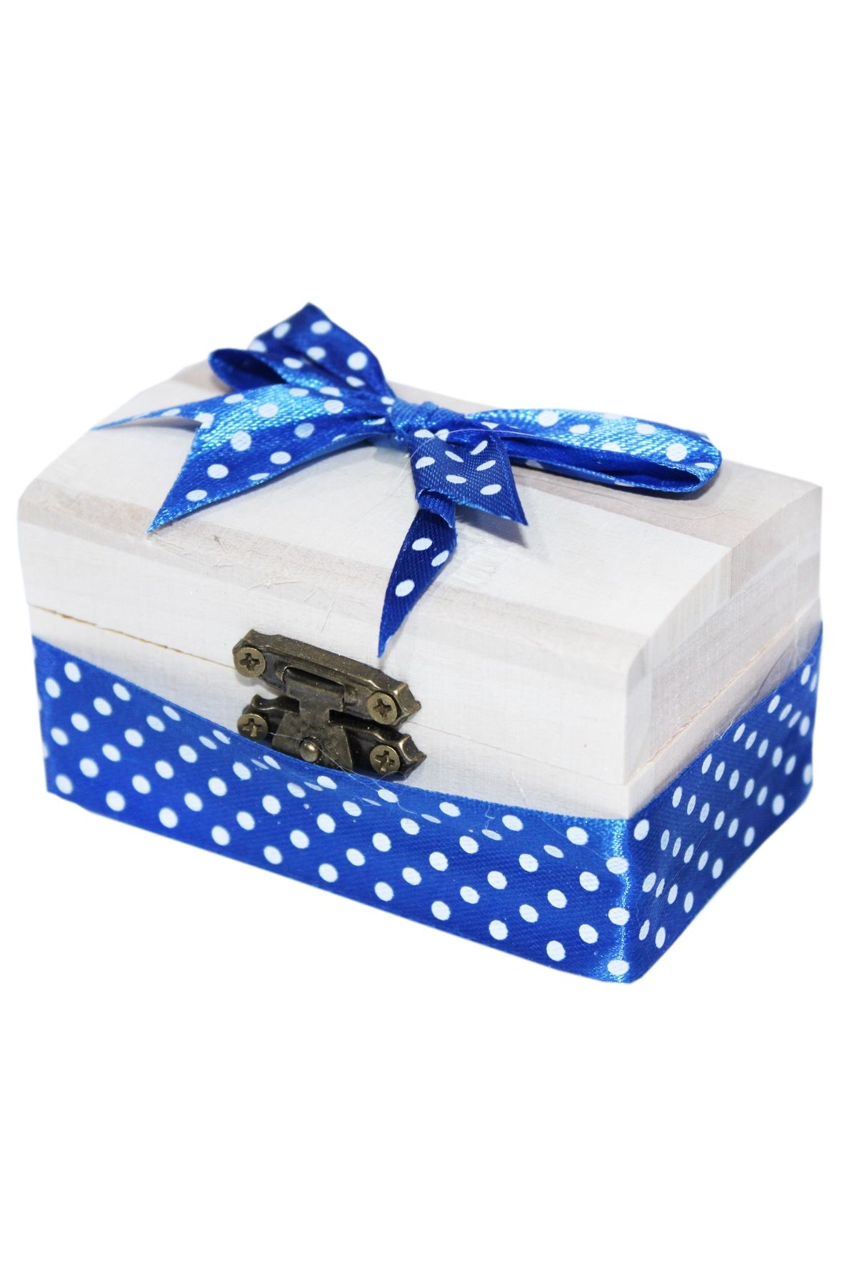 Recostore Cutiuta Cufar Din Lemn Cu Panglica Albastra Prima Suvita, 10x5x5 Cm, Masculin - 0–12 months
