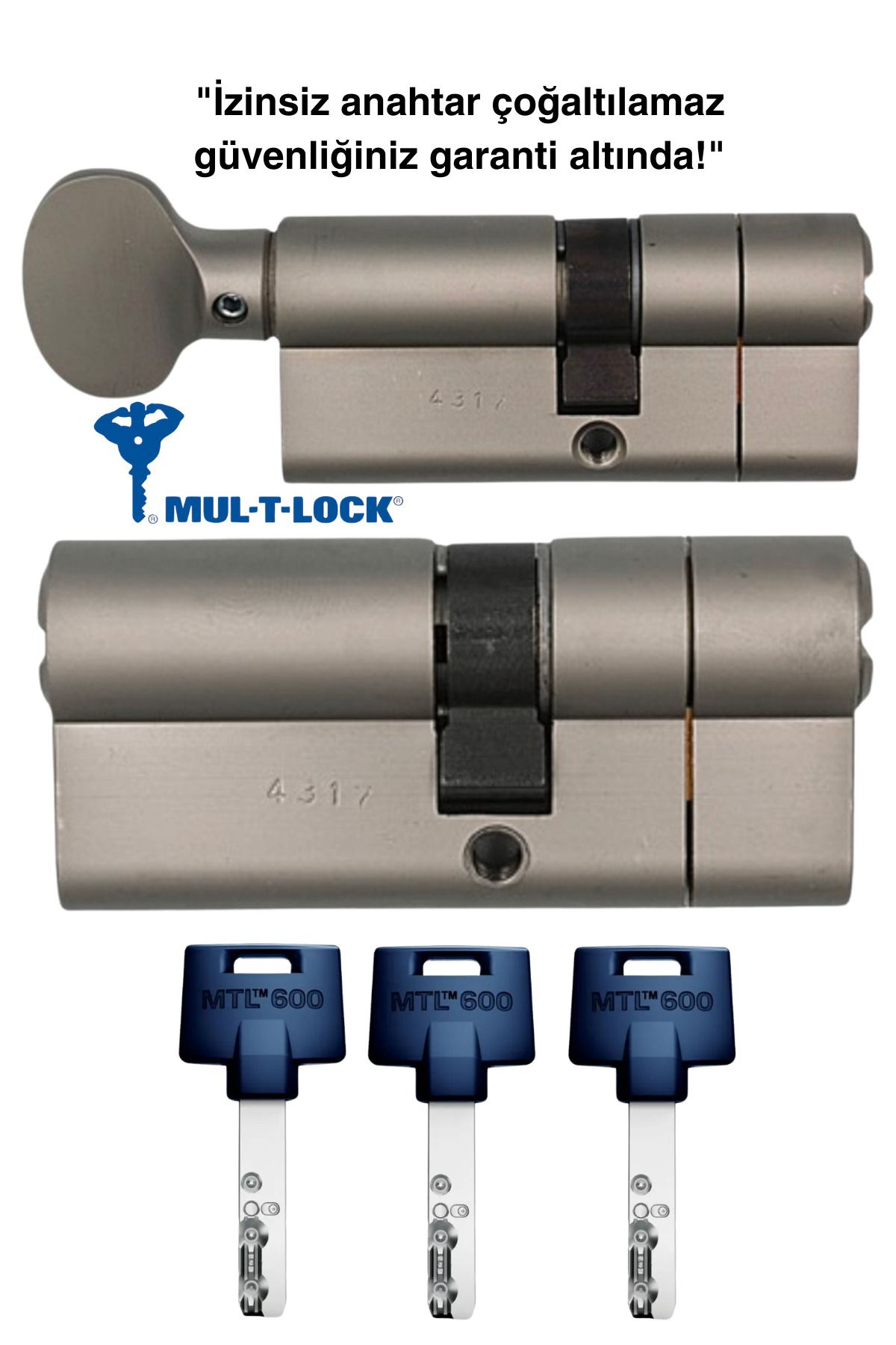 Mul-T-Lock-Mtl600 Interactive High Secure - Trapped - Steel Reinforced Twin Barel Set - 69 mm 3 with Switch 1