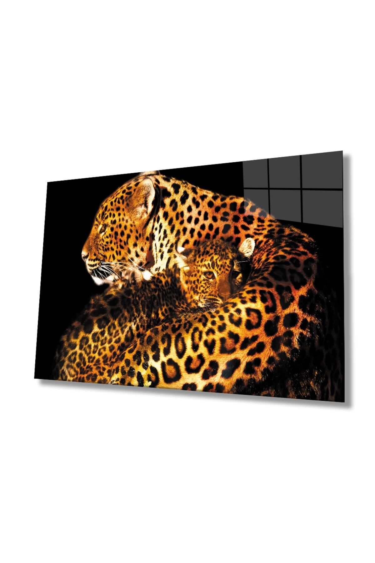 Evlika Jaguar Hayvan Cam Tablo 4mm Dayanıklı Temperli Cam