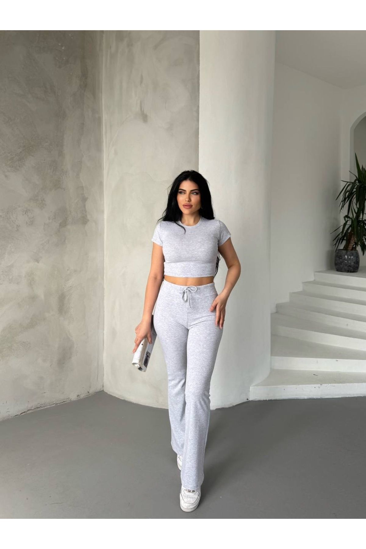 q mix.com Bağcıklı Crop Takım