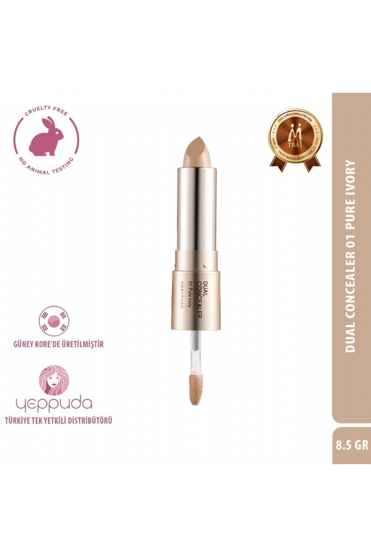 Merythod Dual Concealer 01 Pure Ivory - Çift Uçlu Kapatıcı (Stick ve Likit)