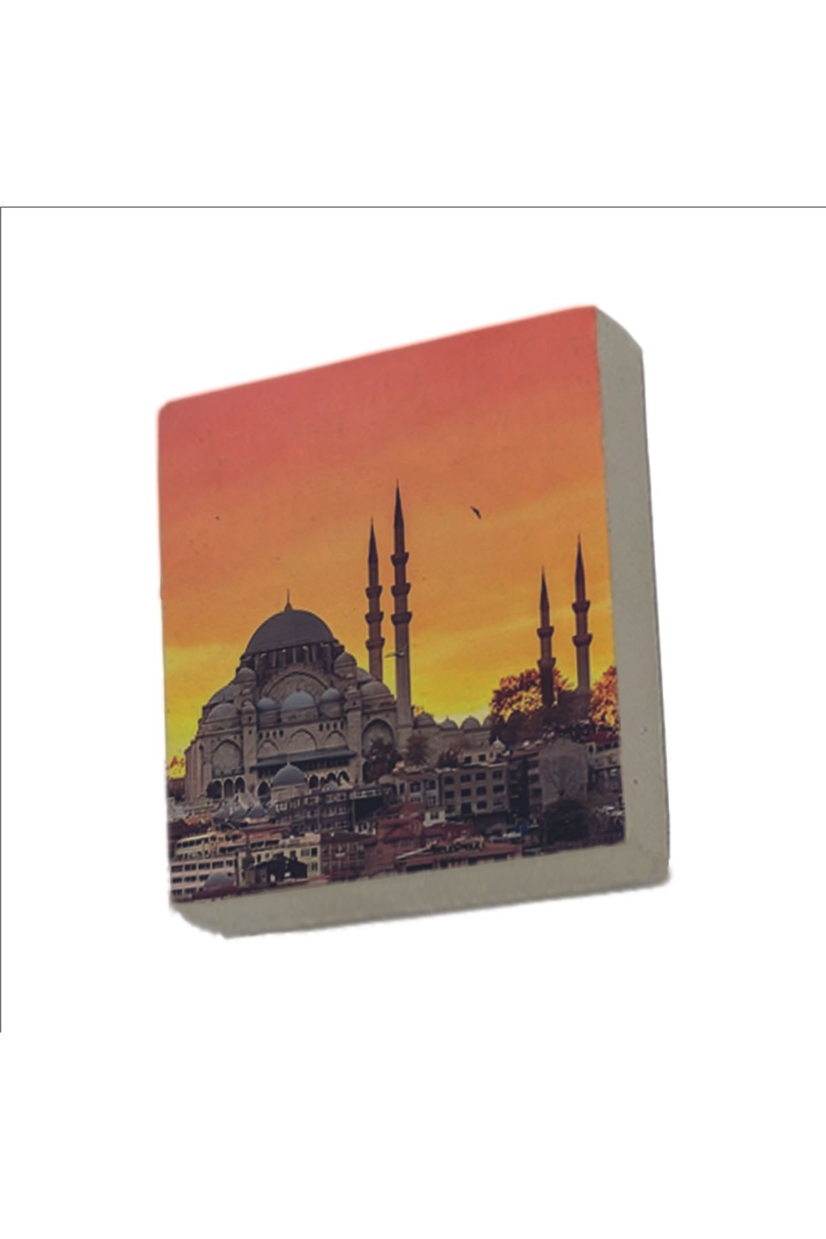 Sadrazam İstanbul Süleymaniye Camii Baskılı Doğaltaş Magnet (5 X 5 KRT-166)