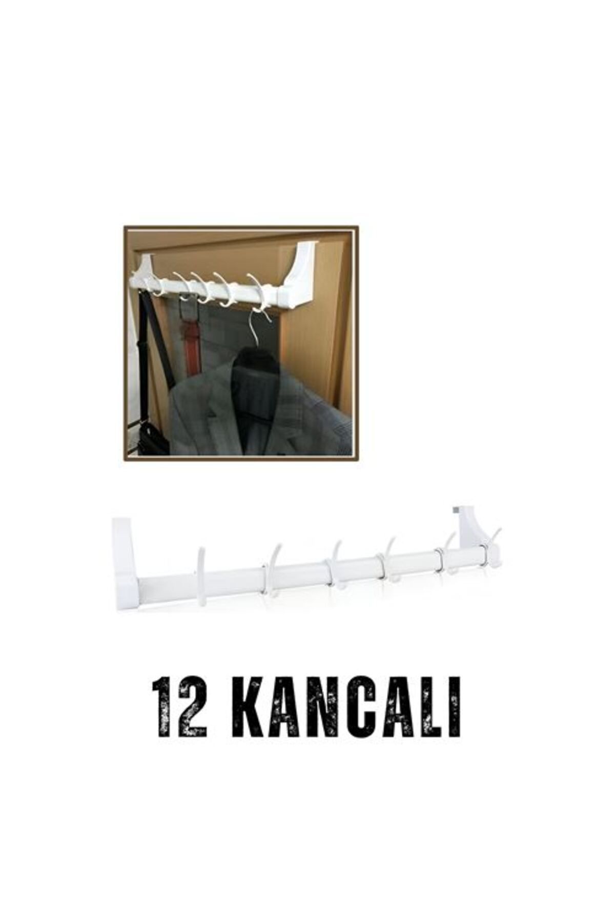 BEŞMİNARE DKTT Kapı Arkası Askı 12 Kancalı Tüm Kapılara Uyumluluk