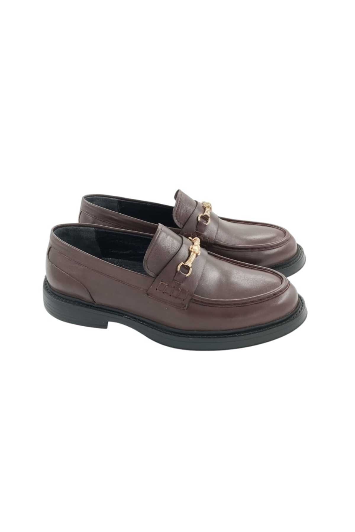 Oneka Shoes 420524LYT654 Erkek Günlük Loafer Kahverengi tokalı