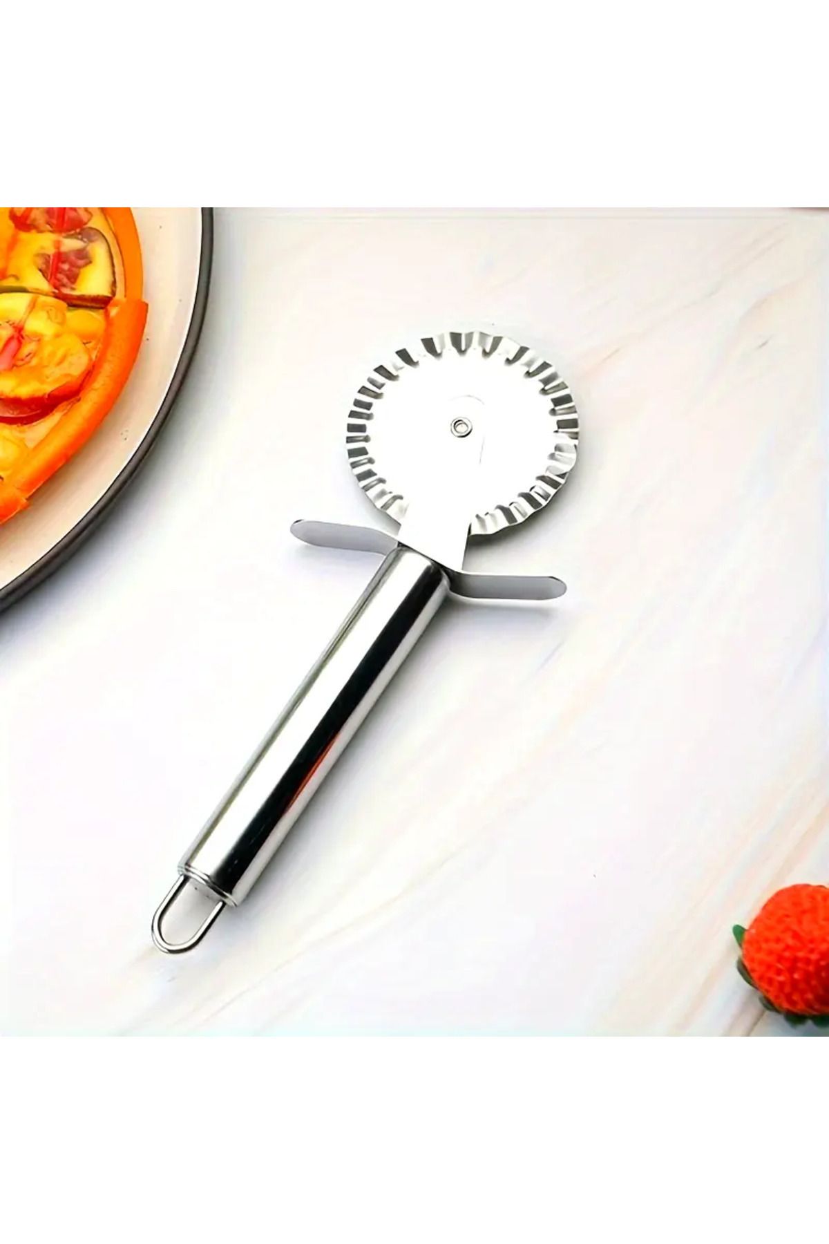 SLAINTE SLAİNTE Paslanmaz Çelik Tırtıklı Pizza Mantı Hamur Kesici Kesme Bıçağı Hamur Şekillendirme Ruleti