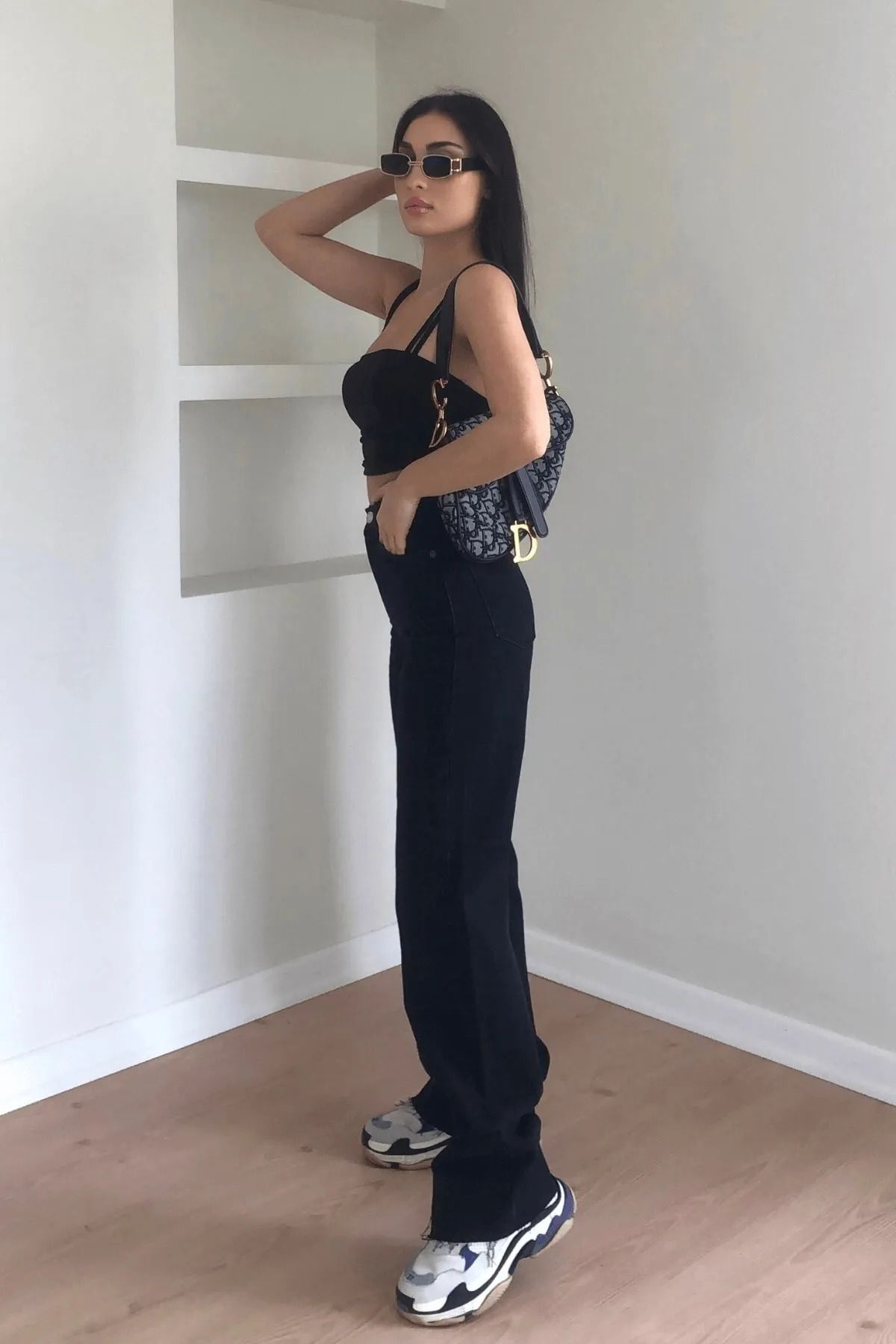 Livik White Girl Kadın Palazzo Model Bol Paça Kot Pantolon