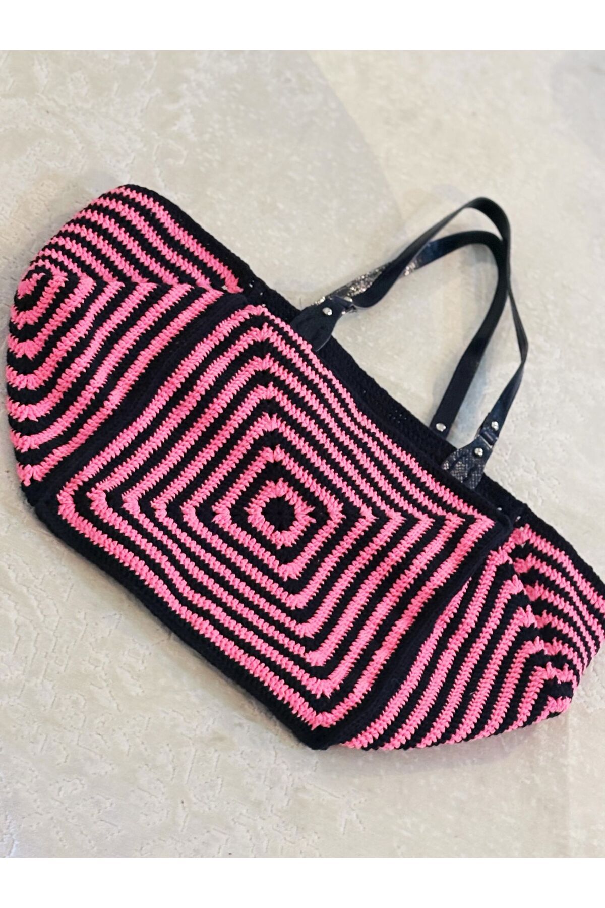 simarikcraft El örgüsü plaj çantası, oversized çanta, handmade tote çanta