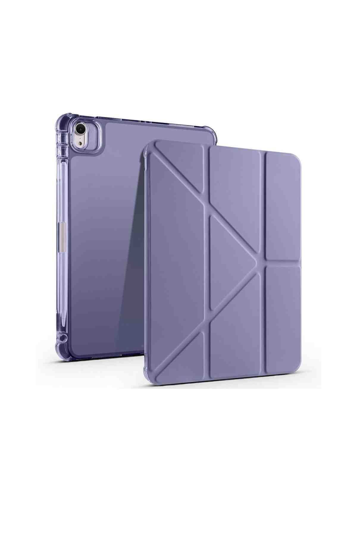 Fuchsia M2 Çip iPad Air 13 Uyumlu Kalem Bölmeli Trifolding Akıllı Tablet Kılıfı