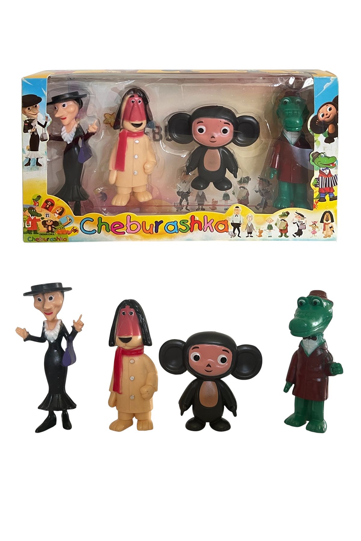 UDATOYS Çeburaşka Cheburashka Oyuncak Karakter Figür Seti 4lü