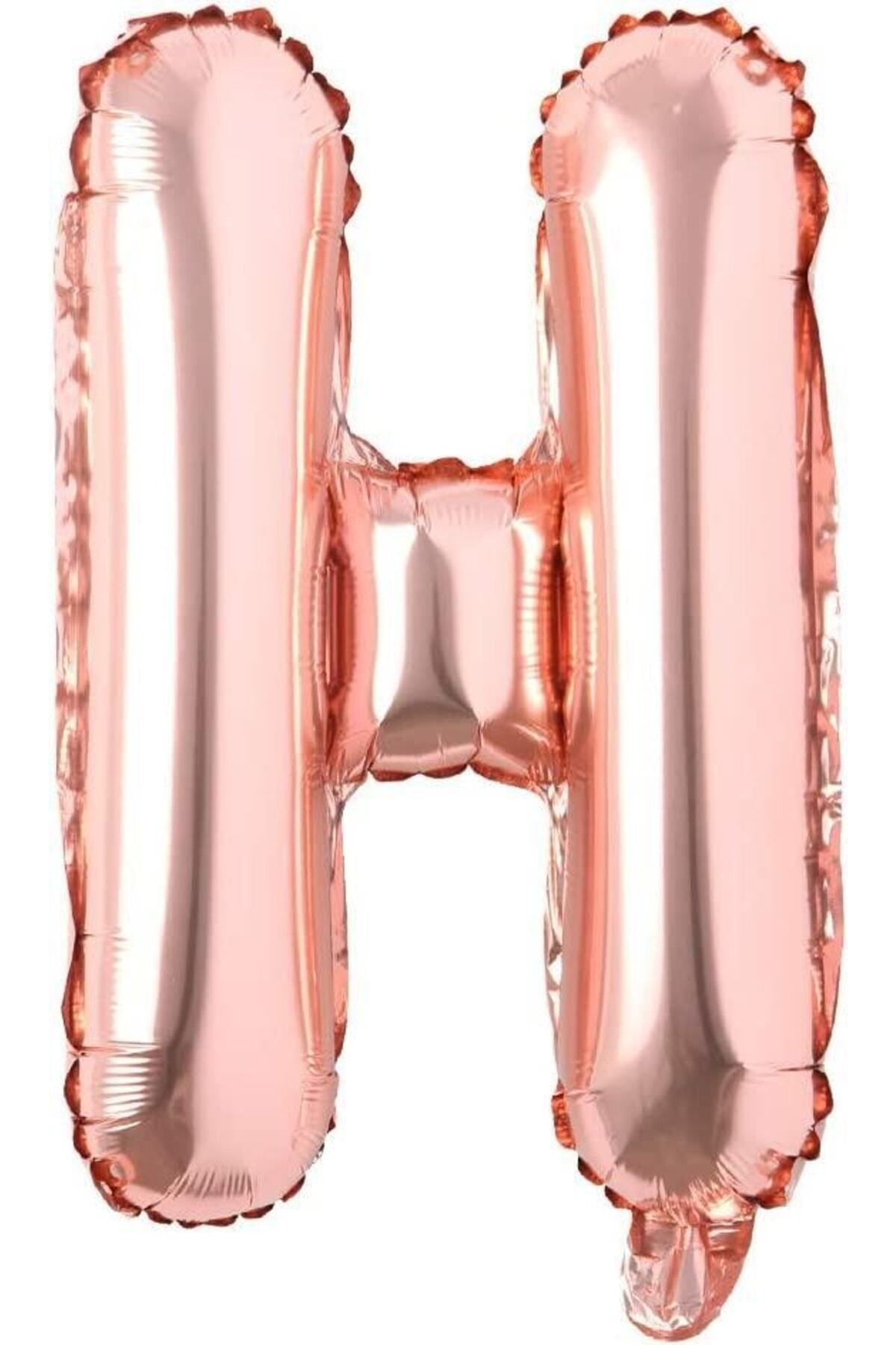 DOĞA PARTİ EVİ H Harf Rose Gold Folyo Balon 16 Inç 40 Cm