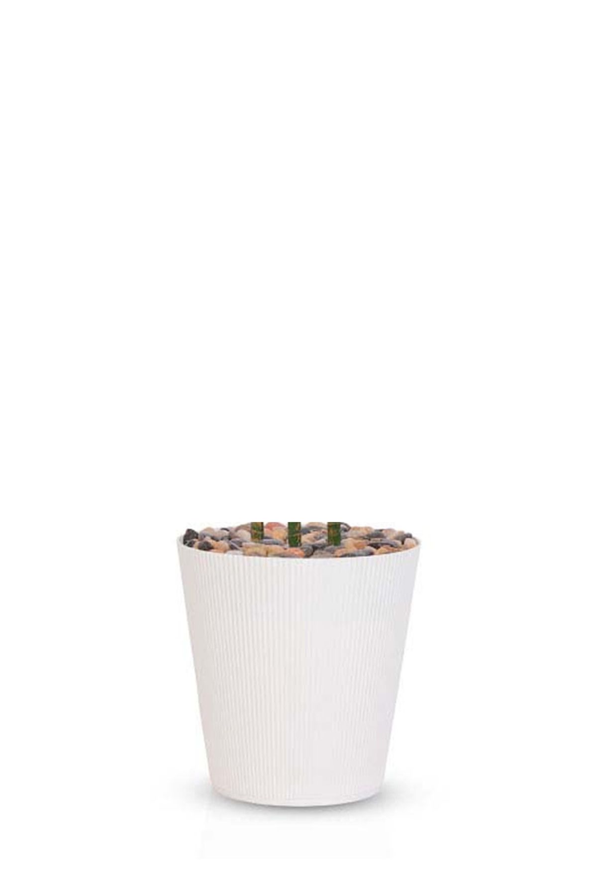 Generic-Artificial palm tree 110 cm (3 branches) with a cylindrical plastic stand 3