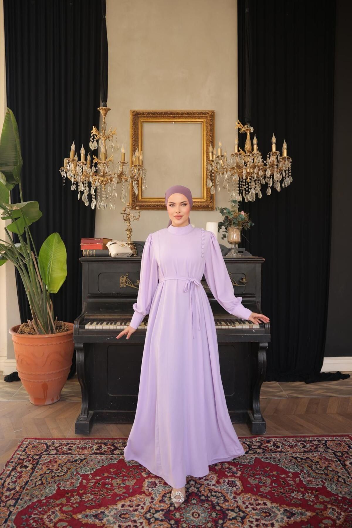 Nissra Ankanoor Yandan Kaplama Düğmeli Elbise Anka255086