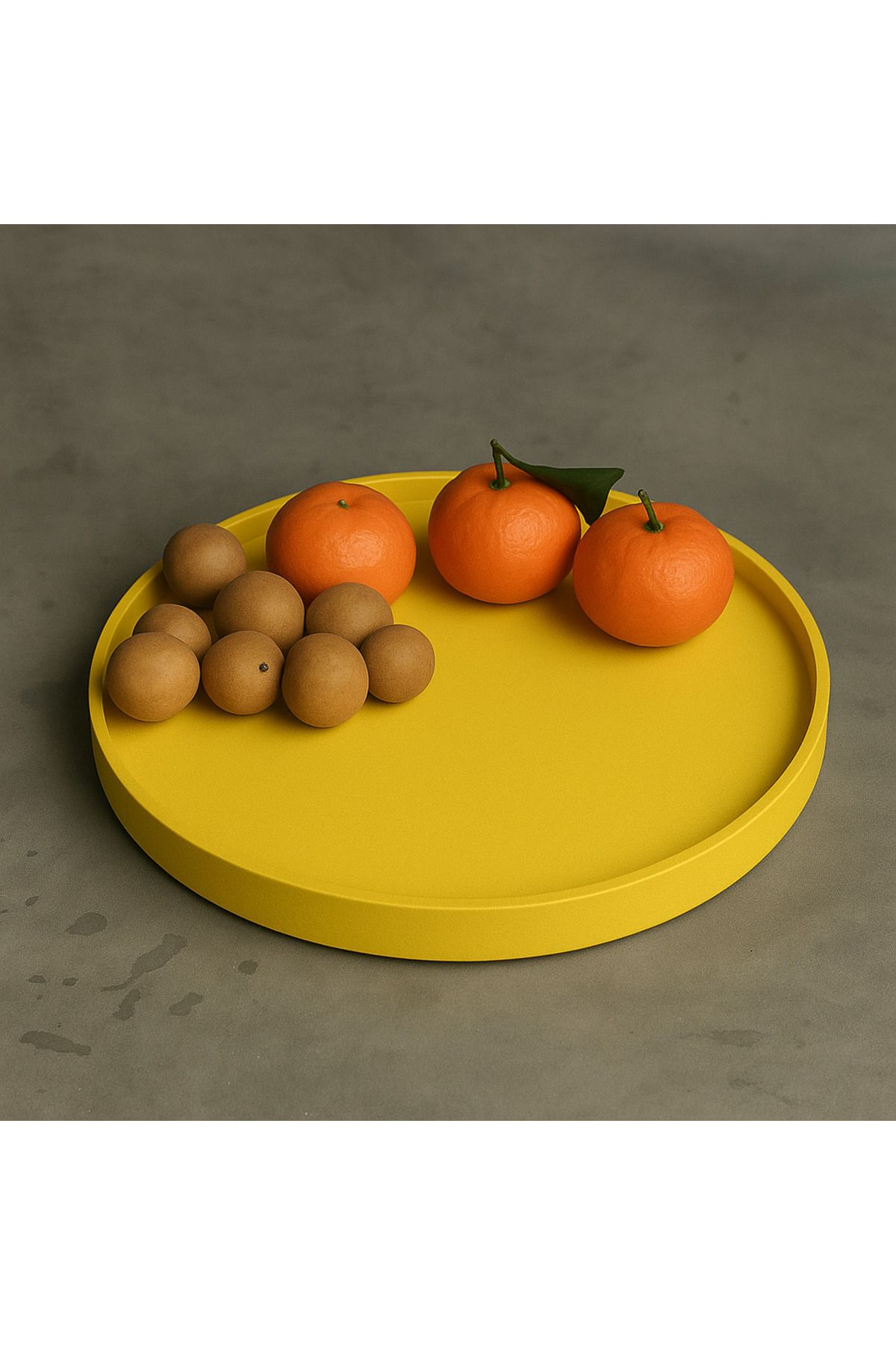 Omerella Dekoratif , Mum, Saksı Ve Takı Tabağı, Mumluk, Organizer Tabak, Kase, Vazo 21cm Sarı