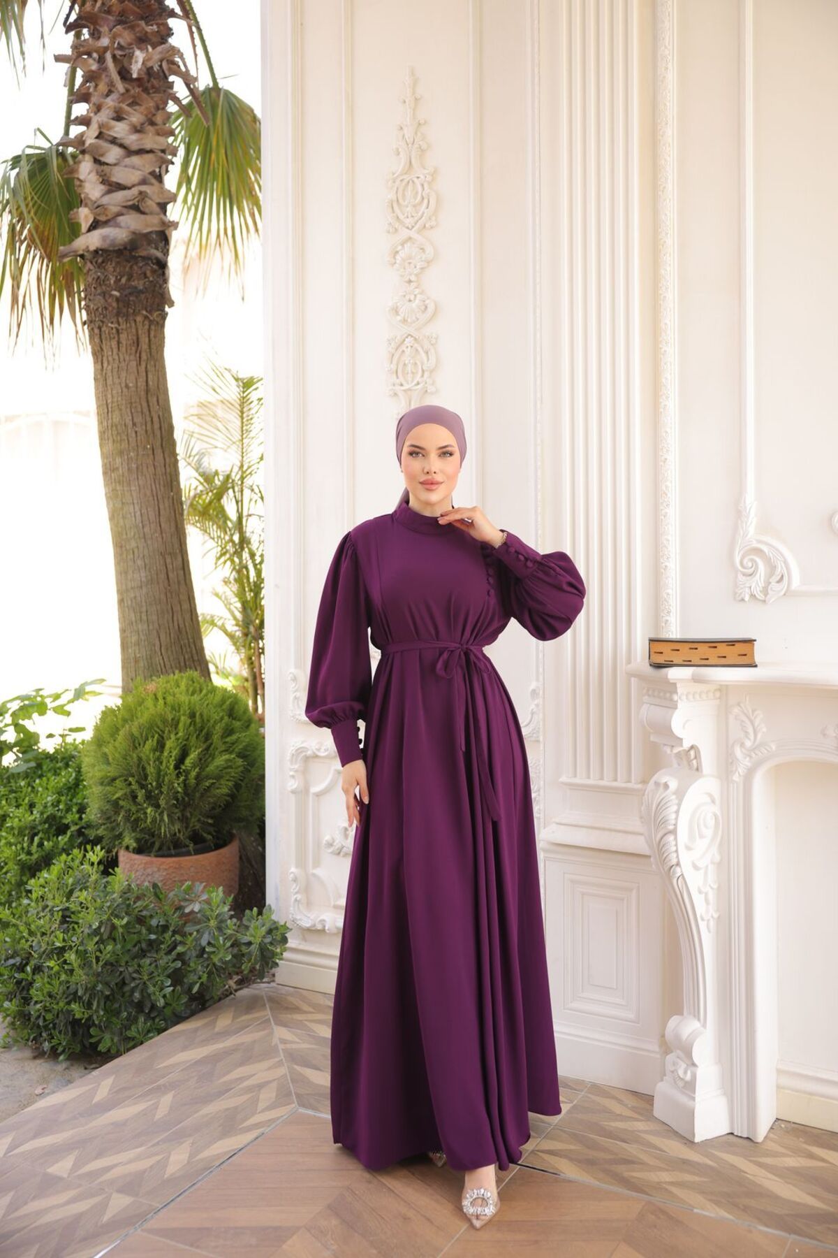 Nissra Ankanoor Yandan Kaplama Düğmeli Elbise Anka255086