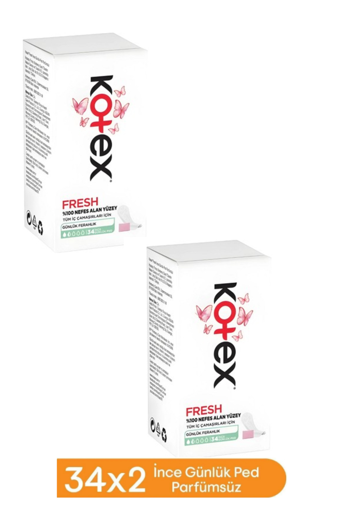Kotex Ince Günlük Ped Parfümlü 34 Lü ×2 Paket