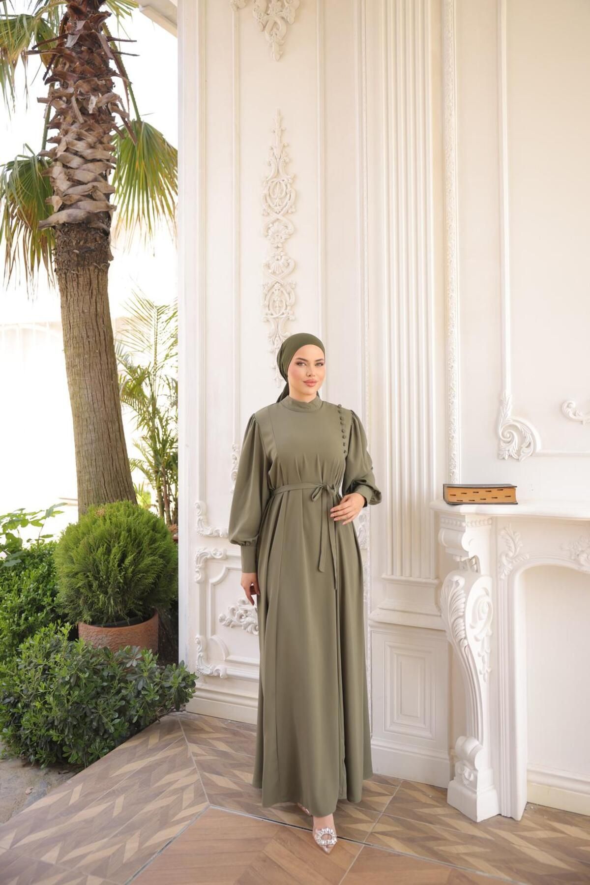 Nissra Ankanoor Yandan Kaplama Düğmeli Elbise Anka255086