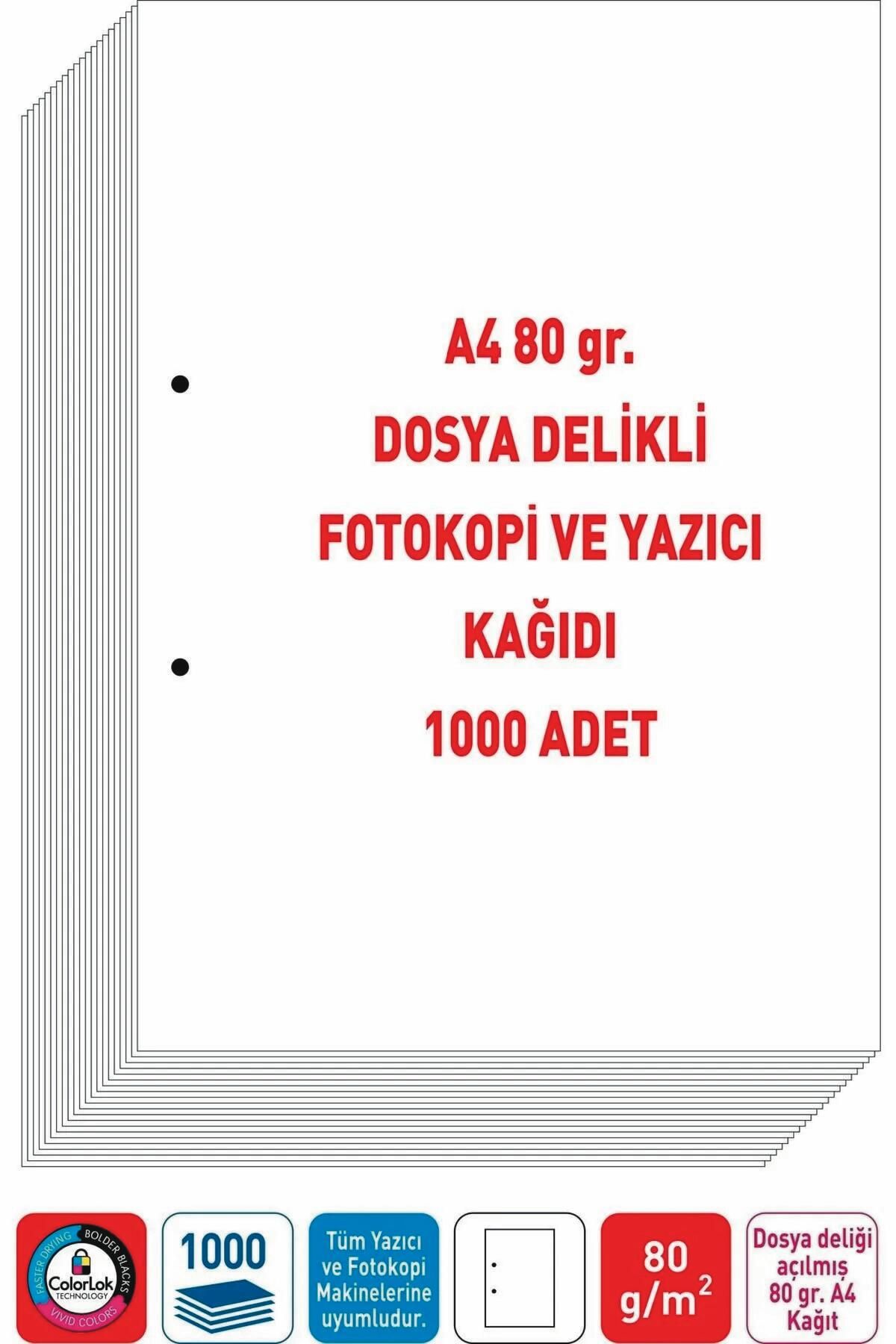 EserMatbaa Dosya Delikli A4 Fotokopi Kağıdı 80 Gr. (2 Paket - 1000 Adet)