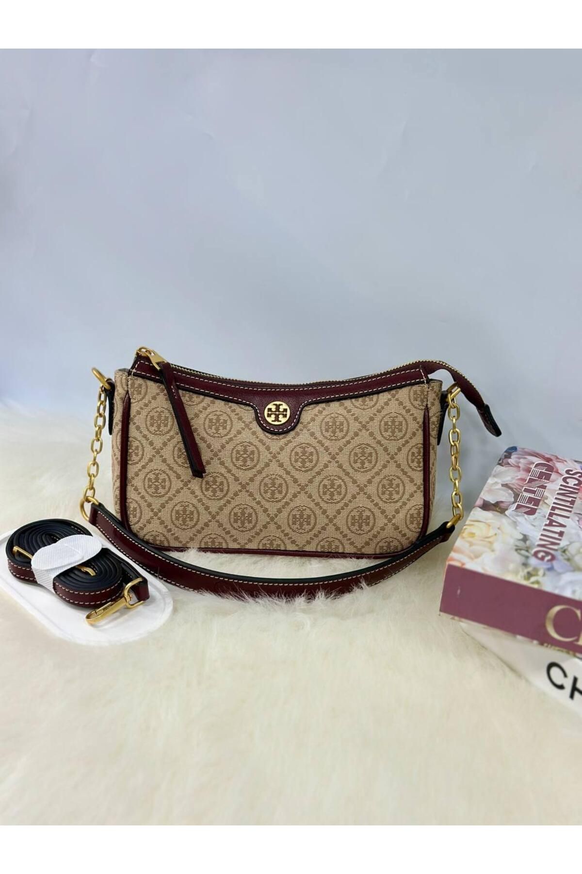 LEAUDER WOMEN KADIN T-MONOGRAM İTHAL ANTİK AKSESUAR JACQUARD STUDIO BAG