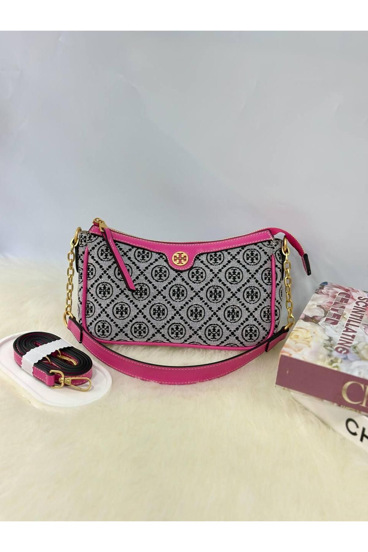 LEAUDER WOMEN KADIN T-MONOGRAM İTHAL ANTİK AKSESUAR JACQUARD STUDIO BAG