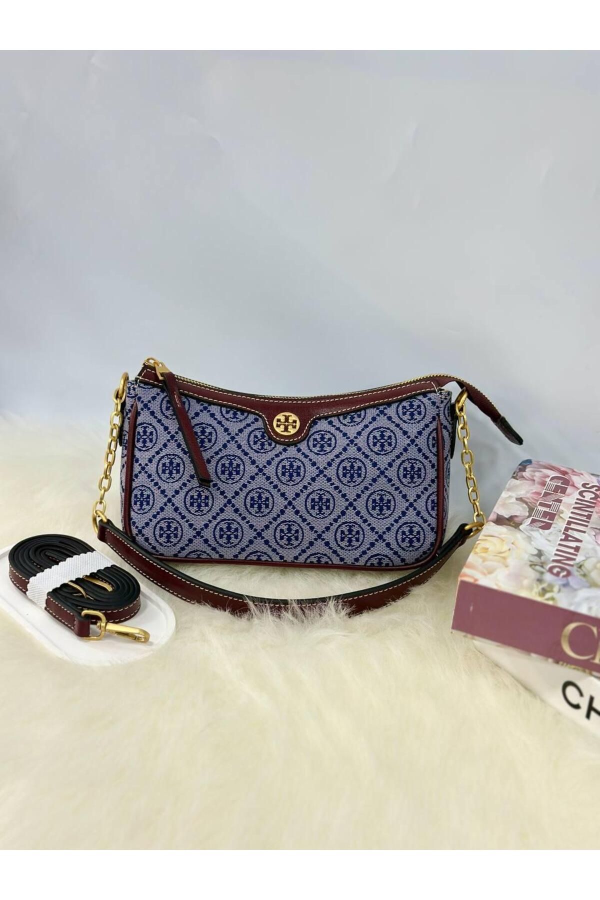 LEAUDER WOMEN KADIN T-MONOGRAM İTHAL ANTİK AKSESUAR JACQUARD STUDIO BAG