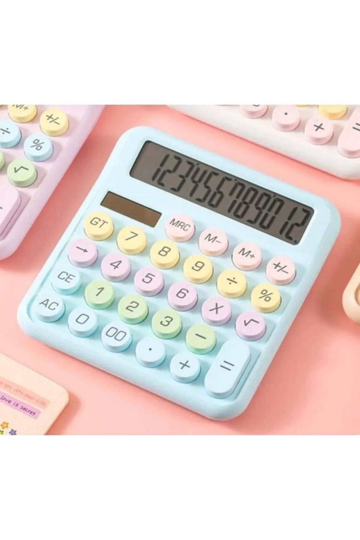 NERİVA HOME Pinterest Renkli Geniş Ekranlı Pastel Renklerde Şirin Hesap Makinesi