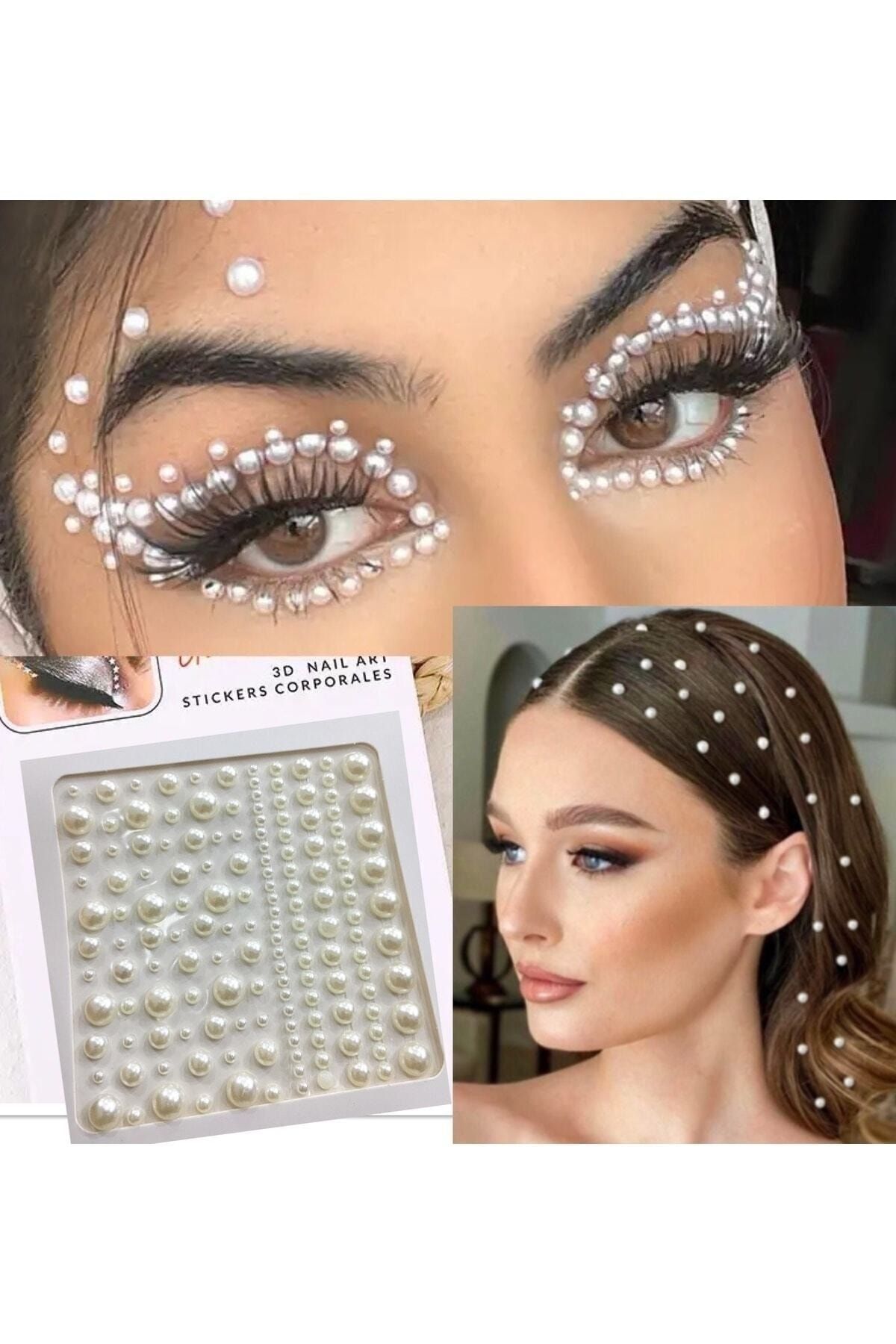 Genel Markalar Incili Stıcker 150 Adet Saç Ve Vücut ,tırnak,yüz Taşı