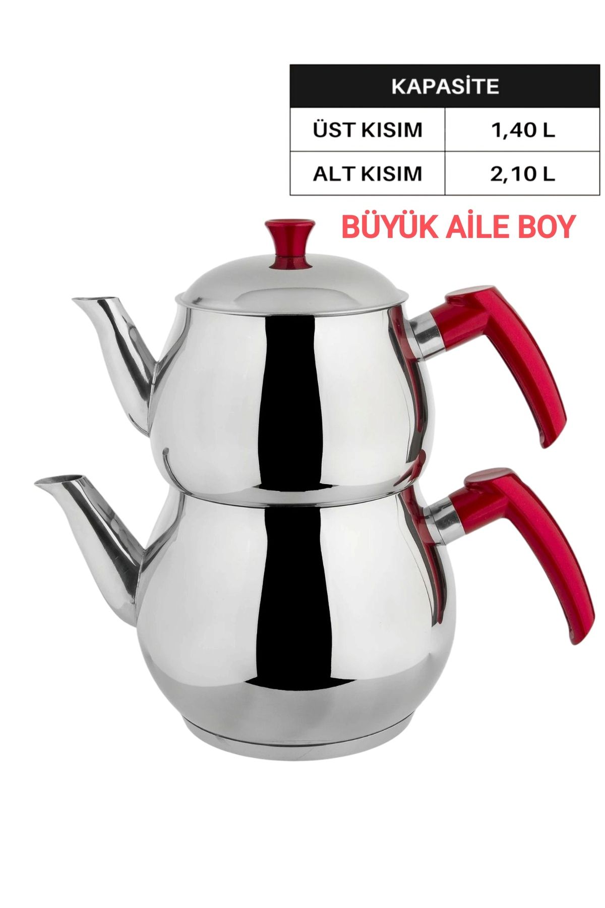 MFS Çaydanlık Takımı Çelik Kendinden Süzgeçli Büyük Aile Boy