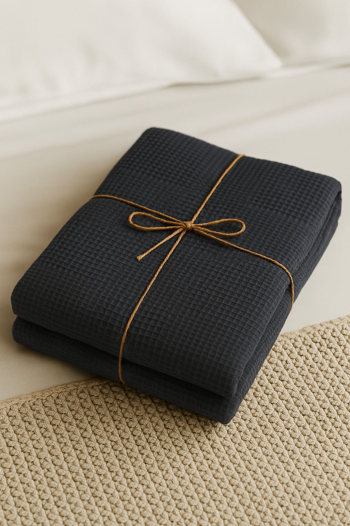 CANDAN ÇEYİZ Tek Kişilik Pike Yazlık %100 Pamuklu Terletmez Natural Waffle 160x235 Yazlık Pike
