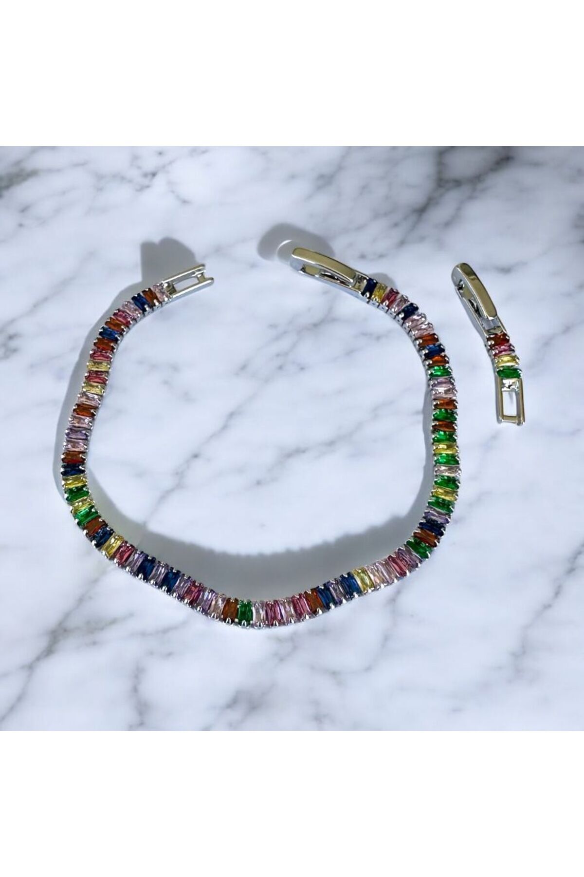 NORD COLLECTION Renkli Zirkon Taşlı Su Yolu Çelik Bileklik