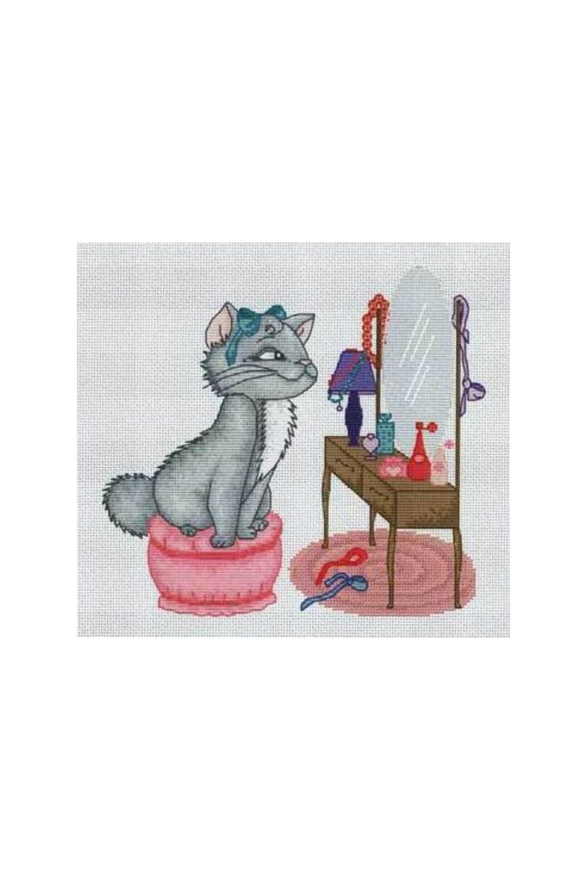 EleganTShoP Luca-S Kanaviçe Etamin Kiti (iplik, iğne, kumaş) 24,5*22,5 cm B1035